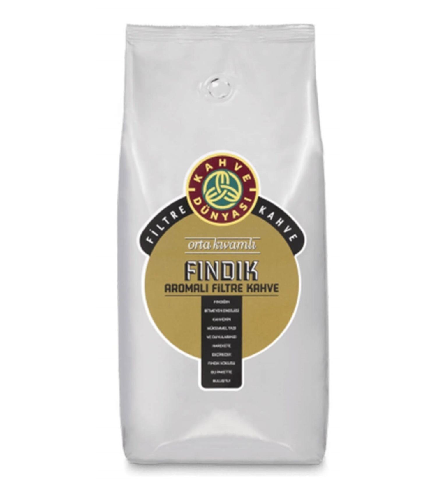 Kahve D nyas Hazelnut Flavored Unground Bean Filter Coffee 1 Kg.