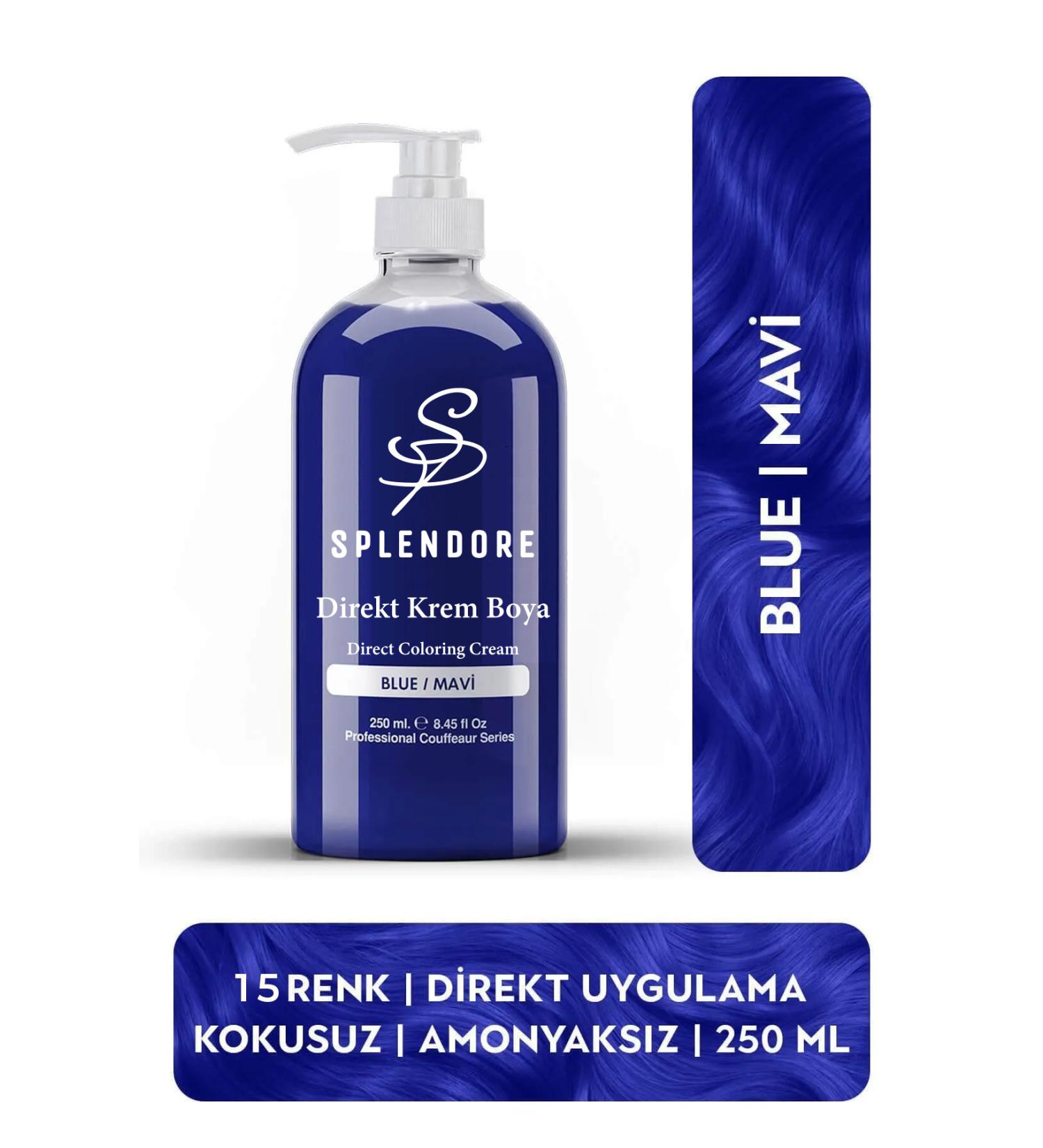Splendore Blue Ammonia Free Color Hair Dye 250ML