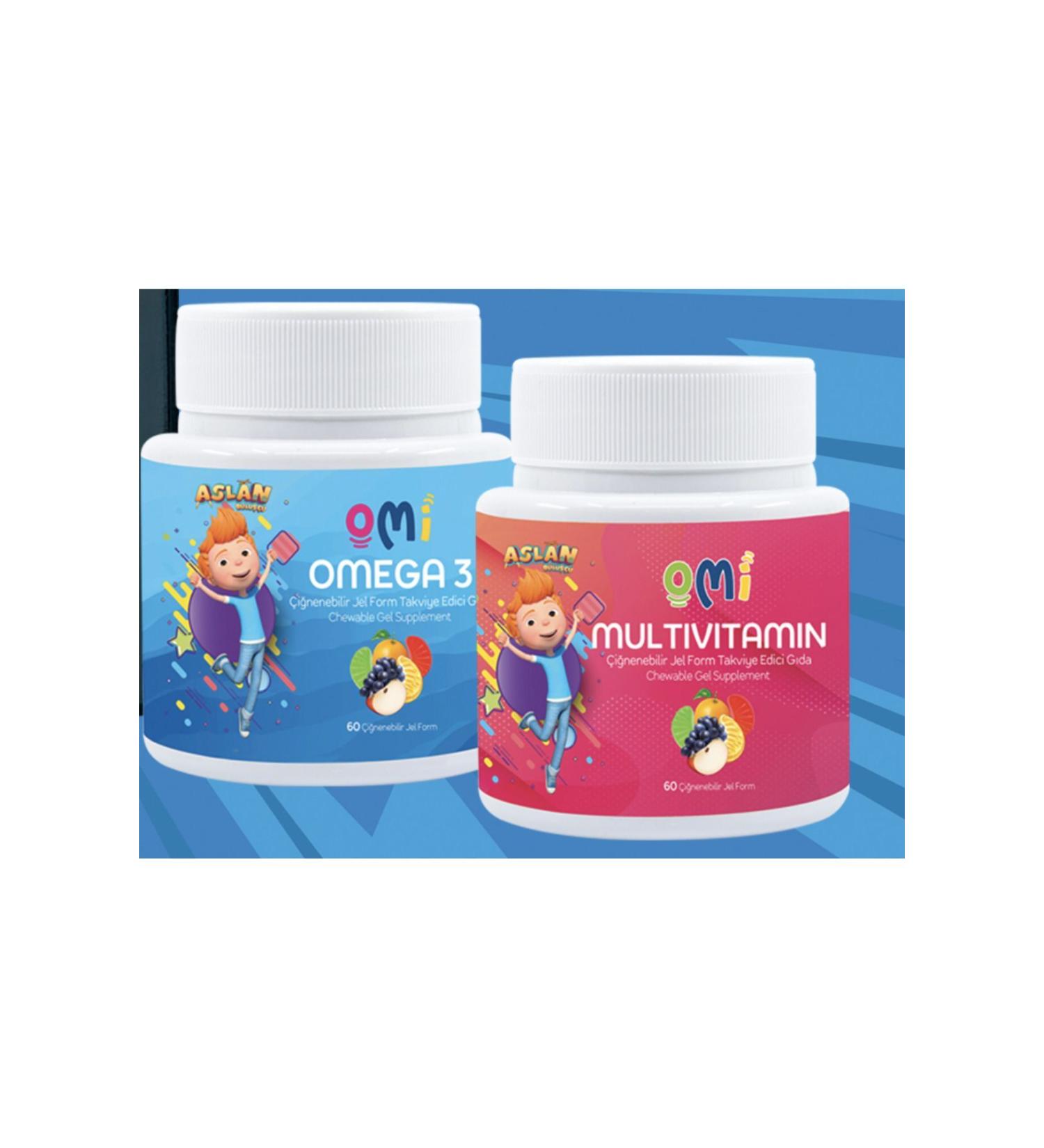 OM Omi - Multivitamin and Omega 3 Chewable Gel Form 60 Soft Candy - Aslan TRT Kids