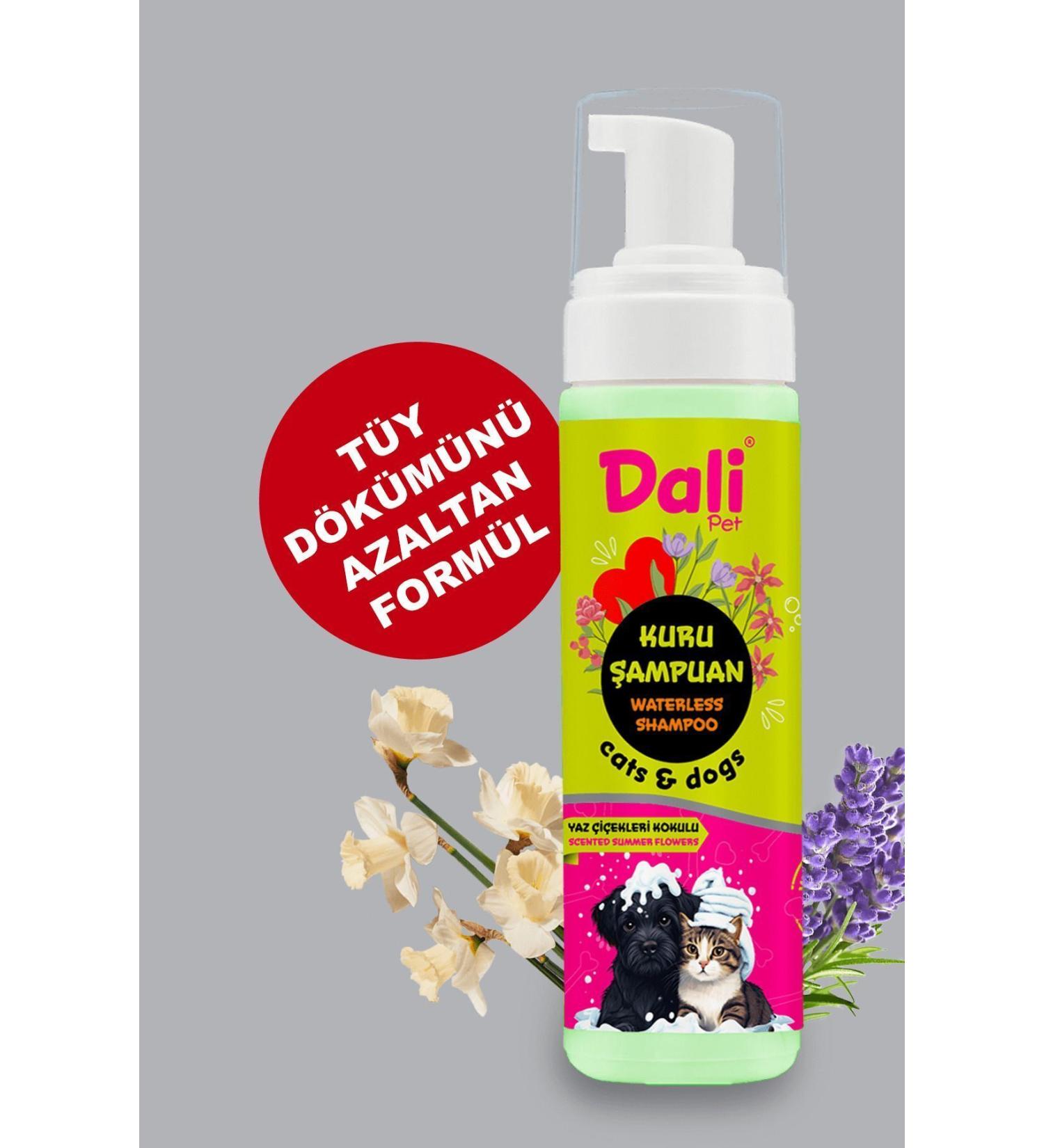 Dalipet Dry Care Shampoo for Shedding Cats Natural Oils and Vitamins Summer Flower Scented - Buy Online on GoSupps.com