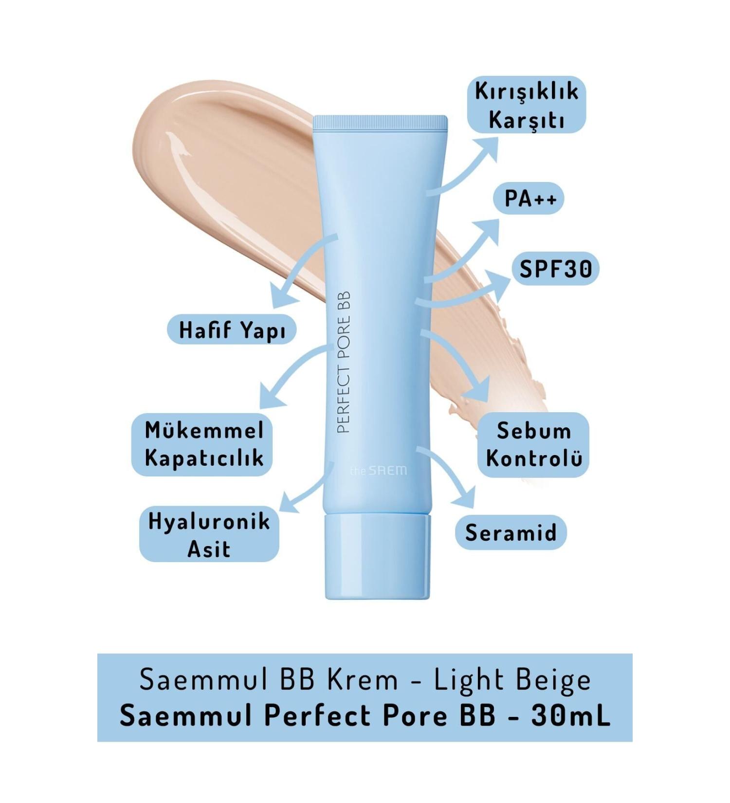 The Saem Saemmul Bb Cream Spf30 Pa++ - Light Beige - Saemmul Perfect Pore Bb 30 Ml - Buy Online on GoSupps.com
