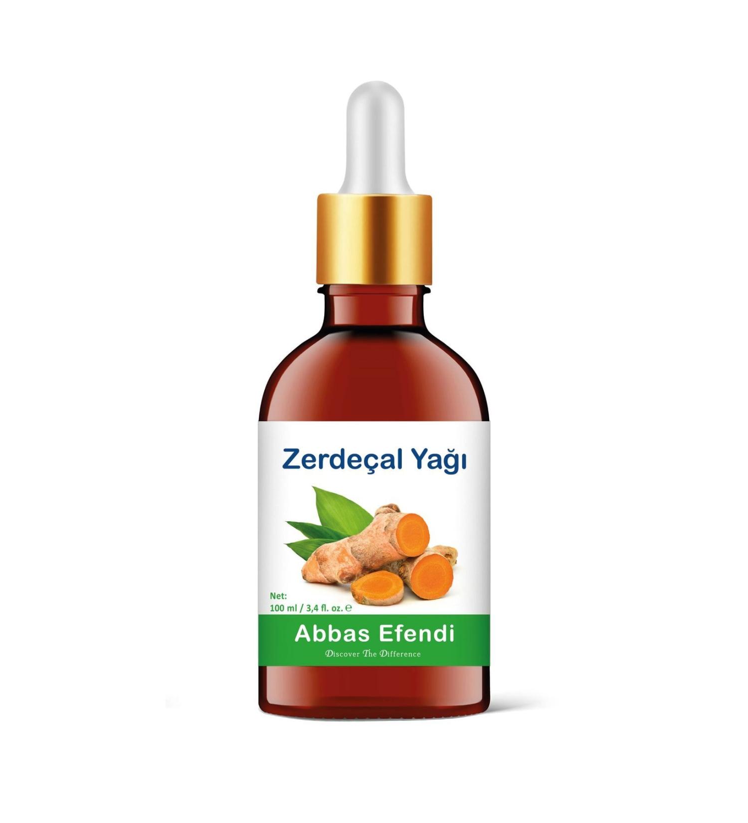 Abbas Efendi Turmeric Oil 100 ml (GLASS BOTTLE AND MEASURED GLASS ROD)