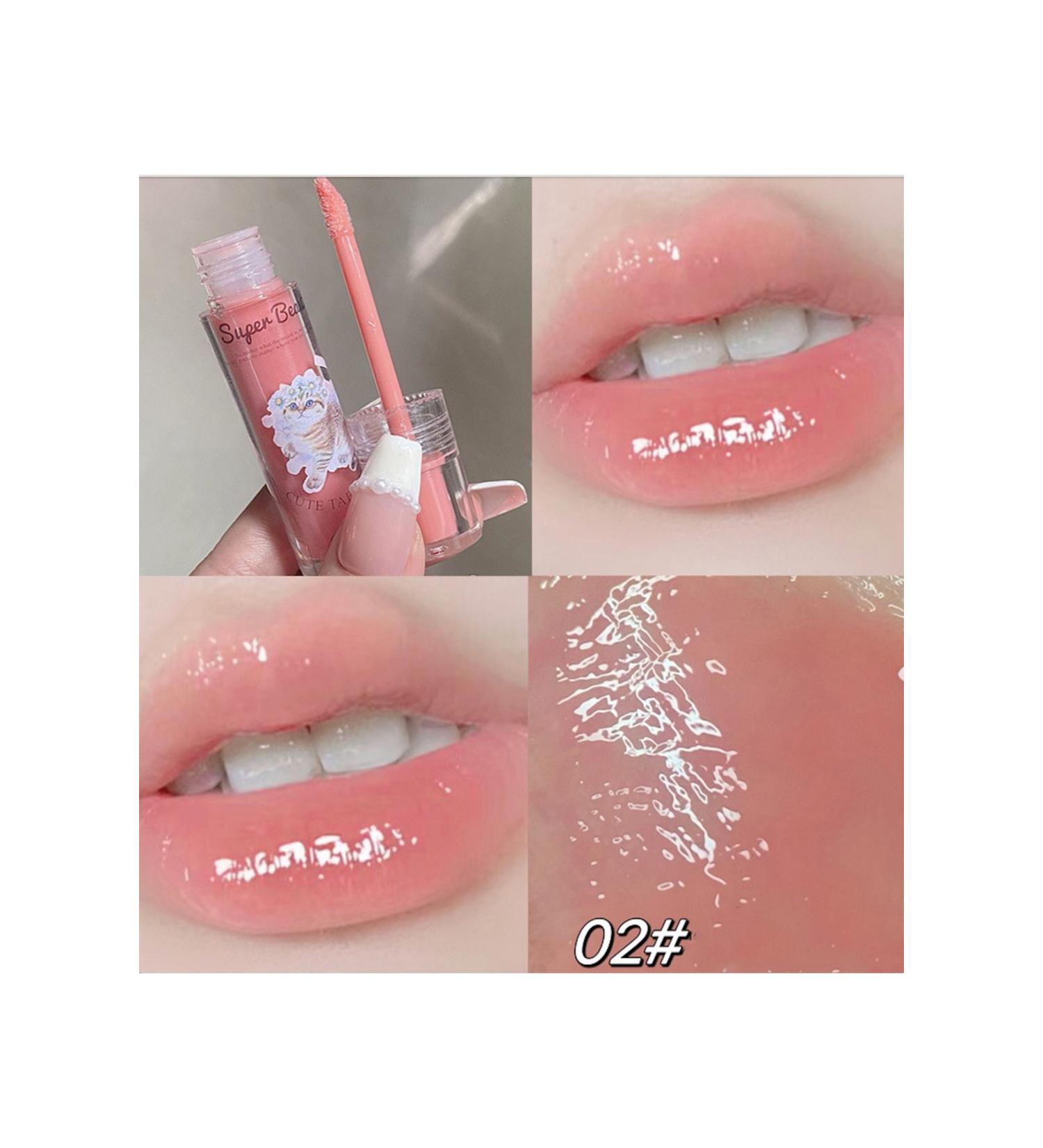 cappuvini Cute Cat Mirror Water Lip Gloss Transparent Jelly Lip Glaze 1 piece Cute cat lip gloss - Buy Online on GoSupps.com