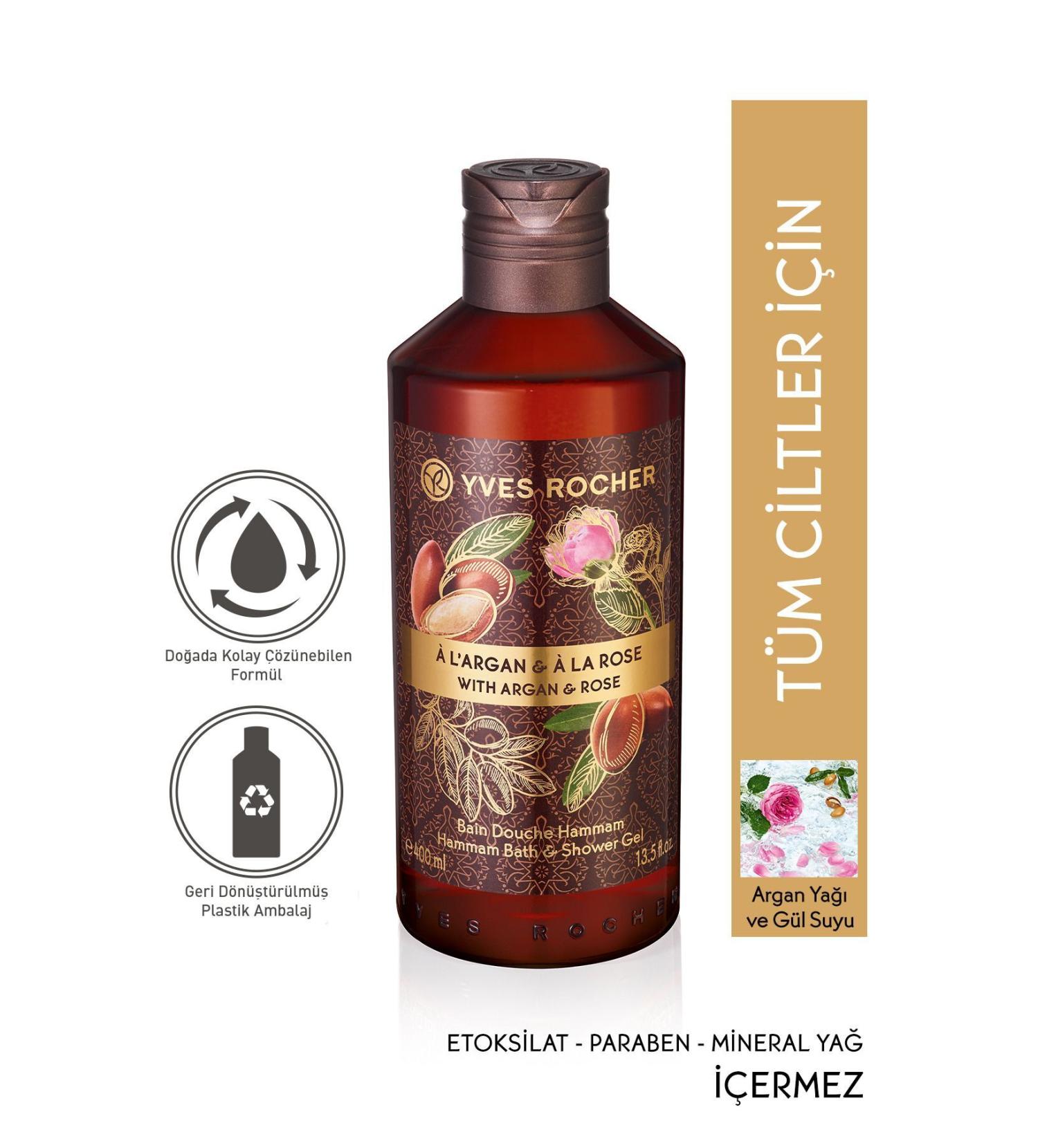 Yves Rocher Moisturizing Shower Gel - Oriental Argan and Rose - 400ml-94907