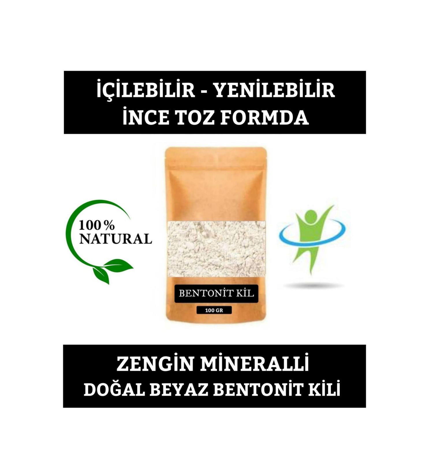 EMS AVM Bentonite Clay 100 gr Edible Fine Form Natural Bentonite (OFF-WHITE COLOR CALCIUM BENTONITE CLAY)