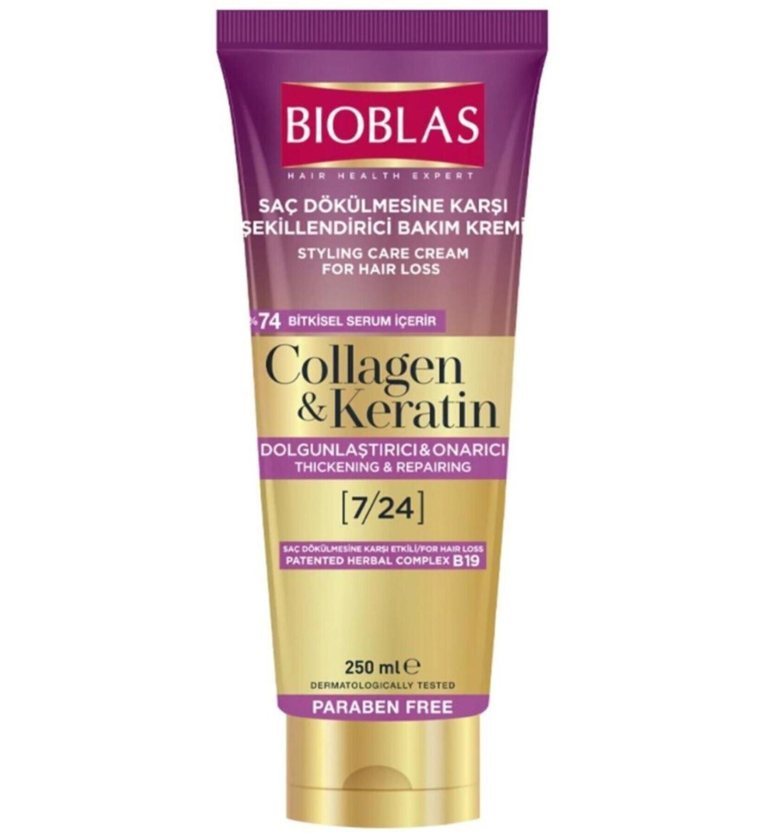 Bioblas Anti-Hair Loss Styling Care Cream 250 ml Collagen - Keratin