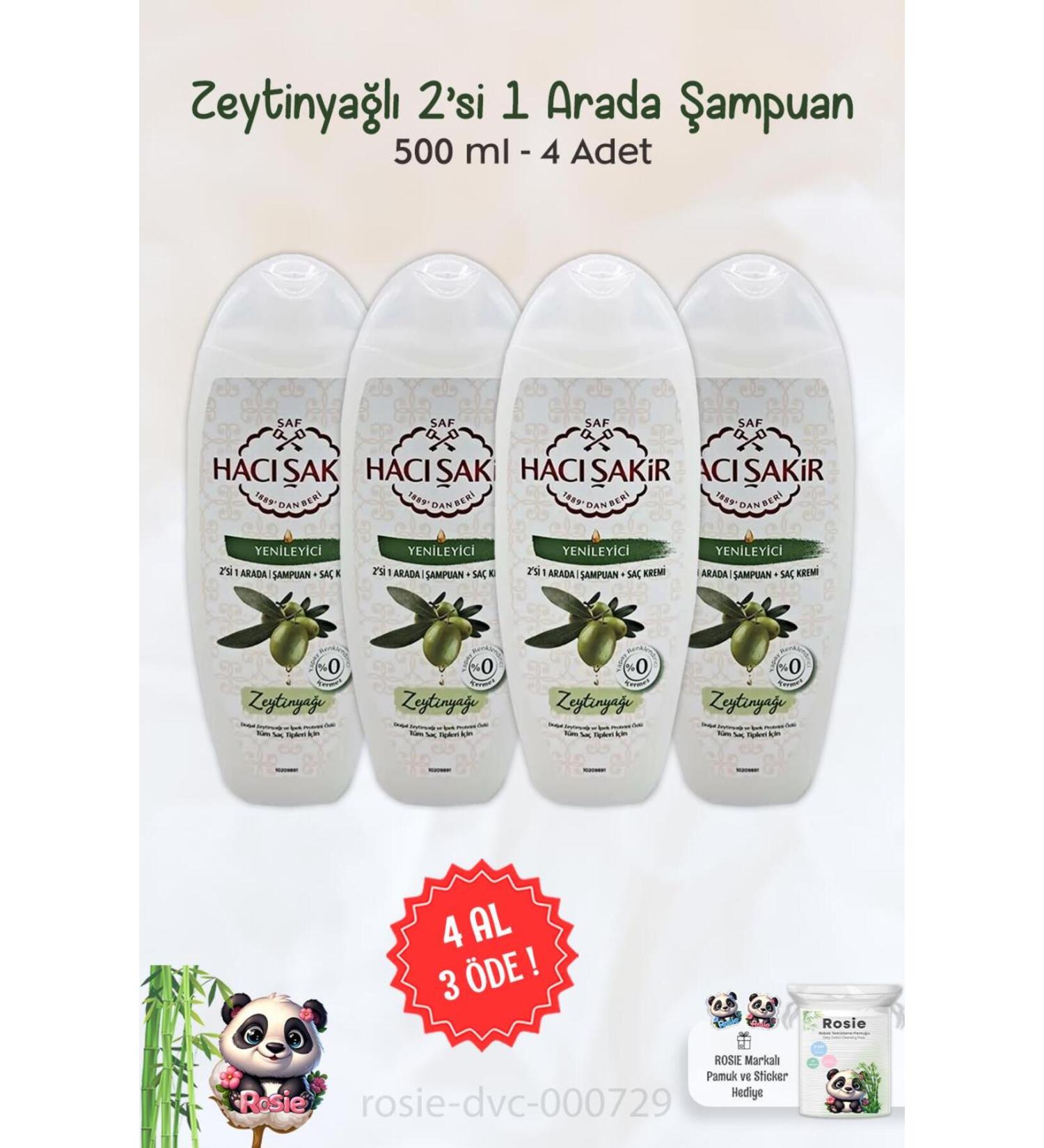 Hac akir BUY 4 PAY 3 Hac akir Olive Oil 2 in 1 Shampoo Renewing 500 ml and ROSIE - Buy Online on GoSupps.com