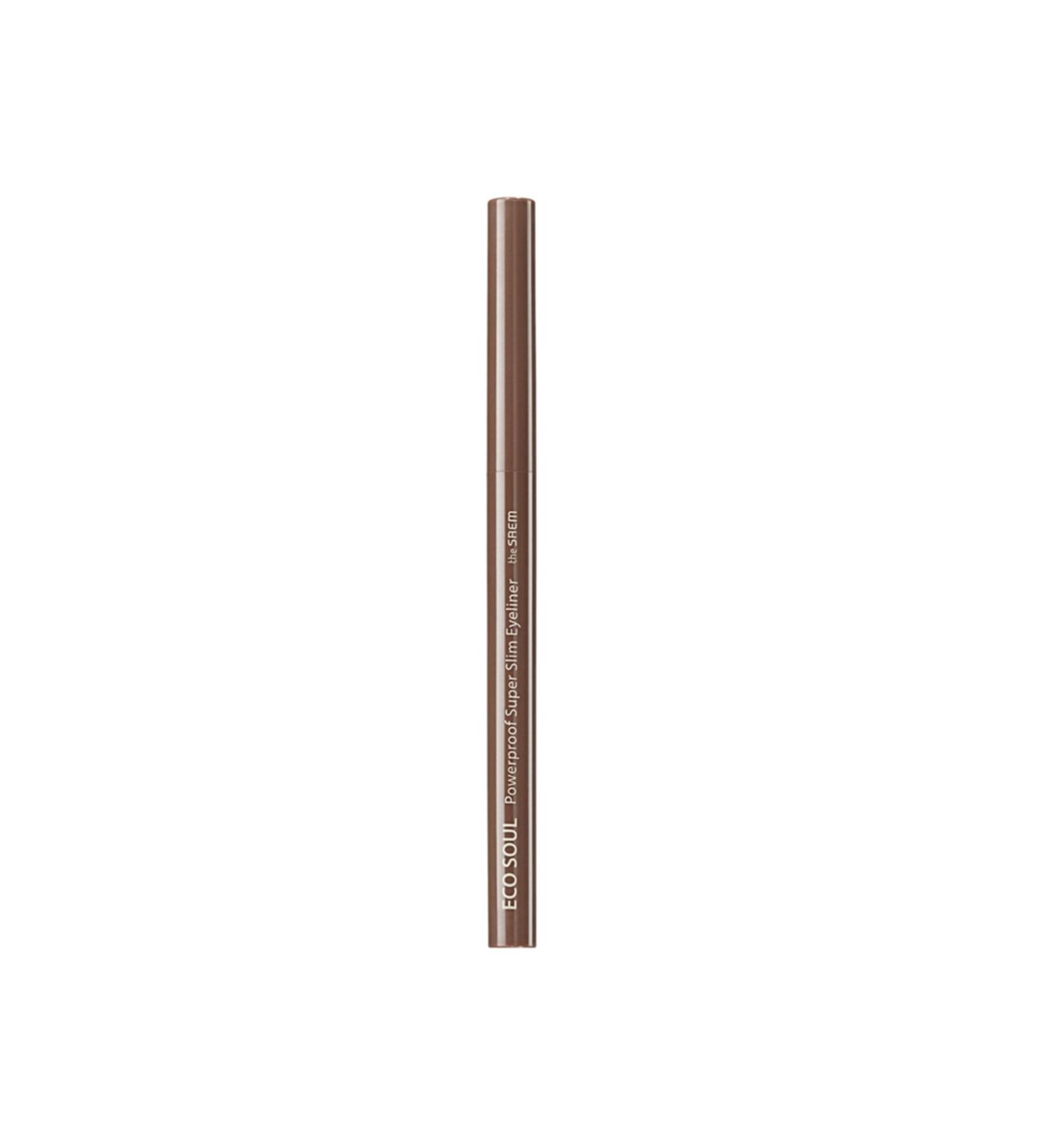 The Saem Long-Lasting Super Slim Eyeliner - Eco Soul Powerproof Super Slim Eyeliner - Teddy Brown - Buy Online on GoSupps.com