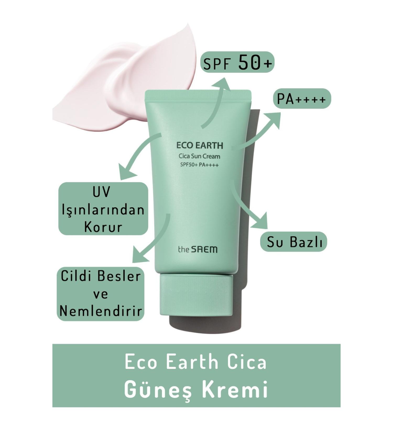 The Saem Cica Essence Calming Effect Sun Cream 50gr - Eco Earth Cica Sun Cream Spf 50+ And Pa++++ - Buy Online on GoSupps.com