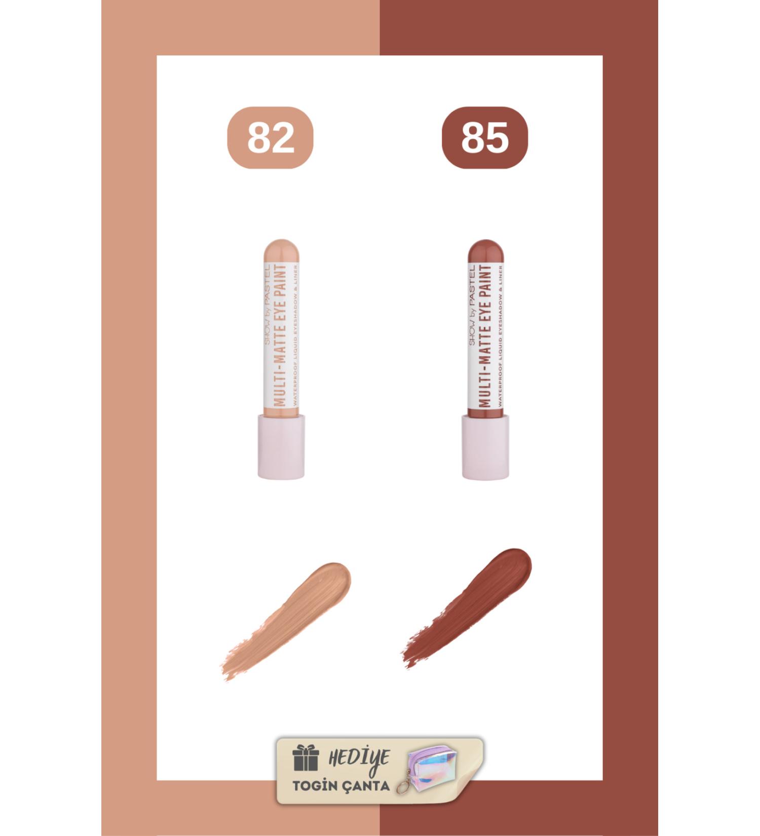 Show by Pastel Waterproof Matte Liquid Eyeshadow and Eyeliner Set - 82 + 85 + Togin Bag Gift - Buy Online on GoSupps.com