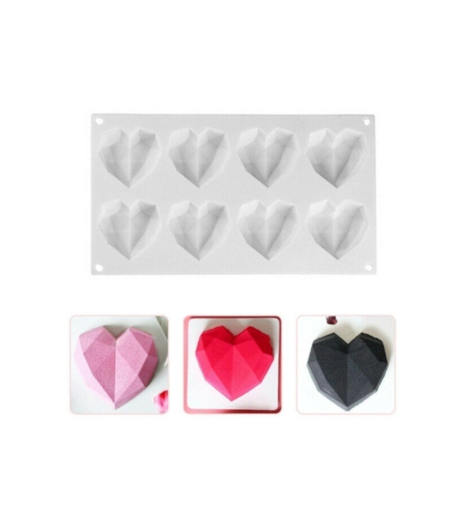 Silicone Diamond Heart Mold (8' Piece) 7699