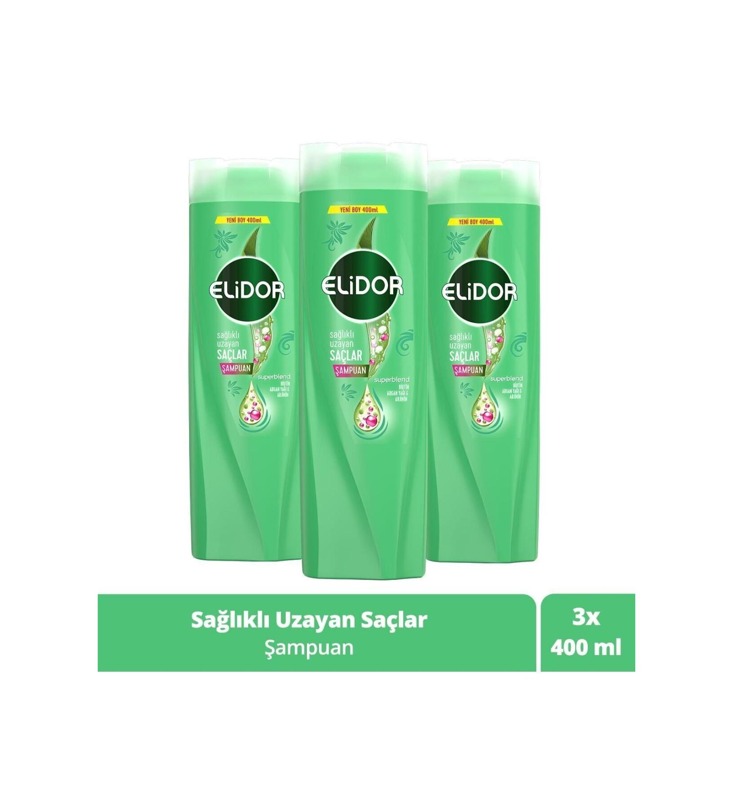 Elidor Superblend Hair Care Shampoo Healthy Growing Hair Biotin Argan Oil Arginine 400 ml X3 - Buy Online on GoSupps.com