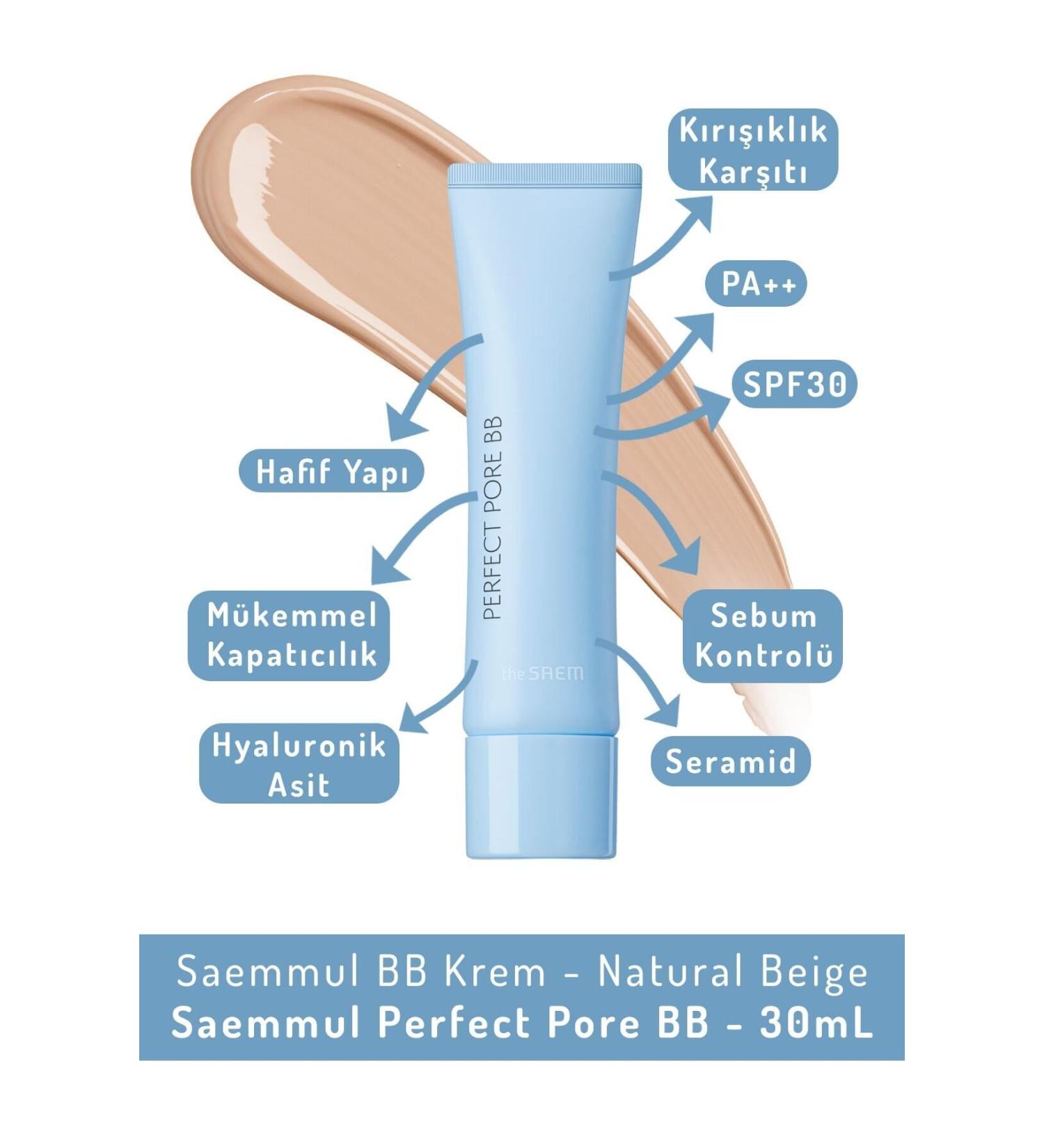 The Saem Saemmul Bb Cream Spf30 Pa++ - Natural Beige - Saemmul Perfect Pore Bb 30 Ml - Buy Online on GoSupps.com