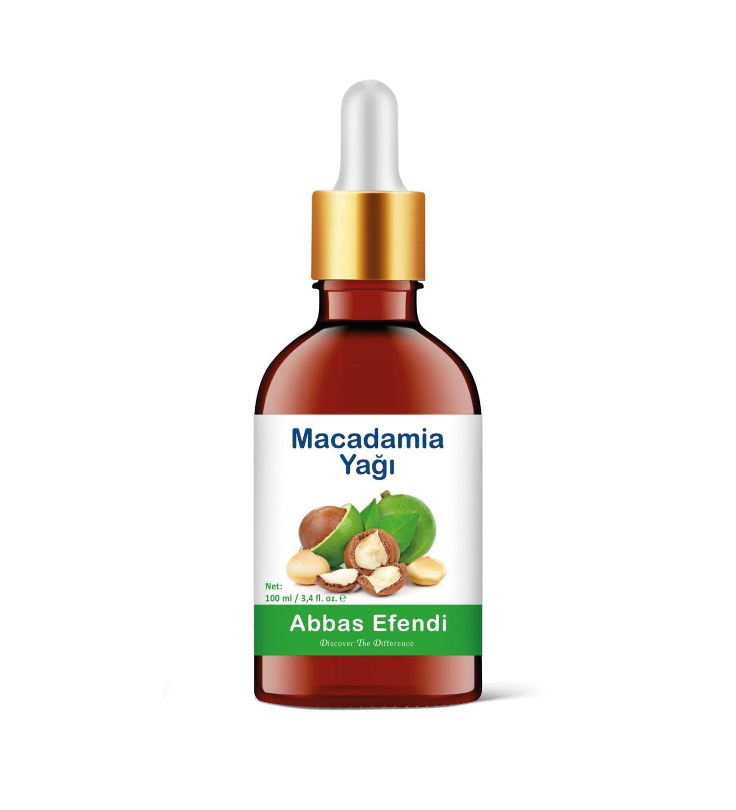 Abbas Efendi Macadamia Oil 100 ml (GLASS BOTTLE AND MEASURED GLASS ROD)