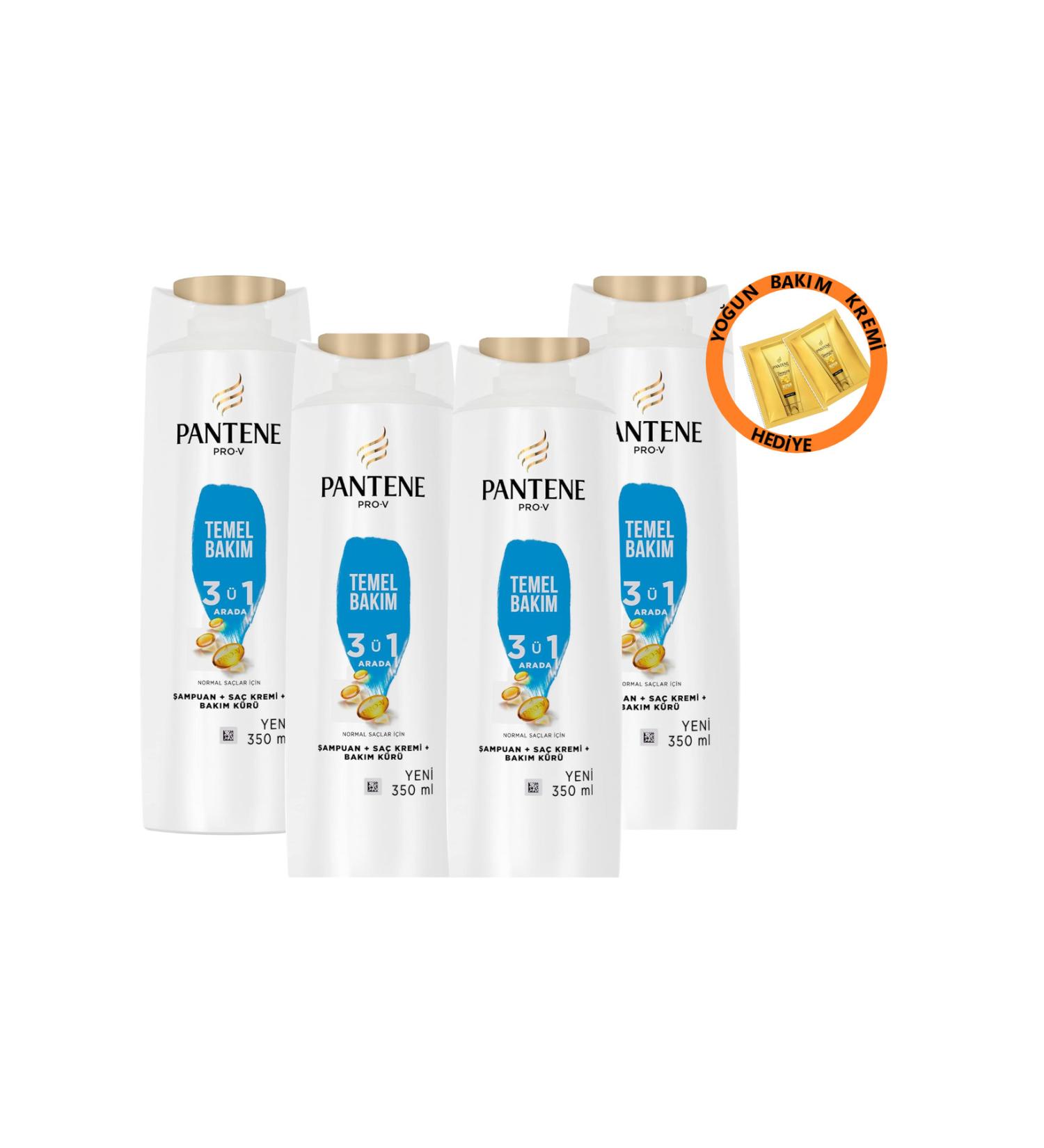 Pantene Basic Care 3in1 Shampoo 4x350ML (With Gift)