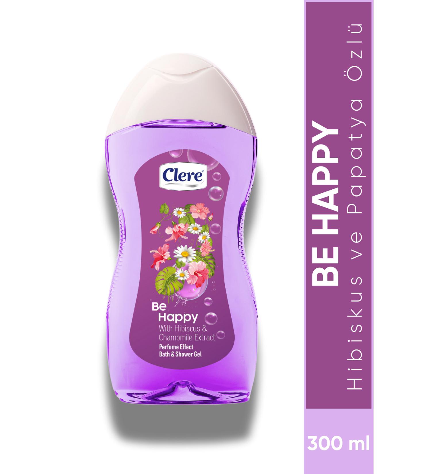 Clere Be Happy - Perfumed Shower Gel with Hibiscus and Chamomile Essence - Buy Online on GoSupps.com