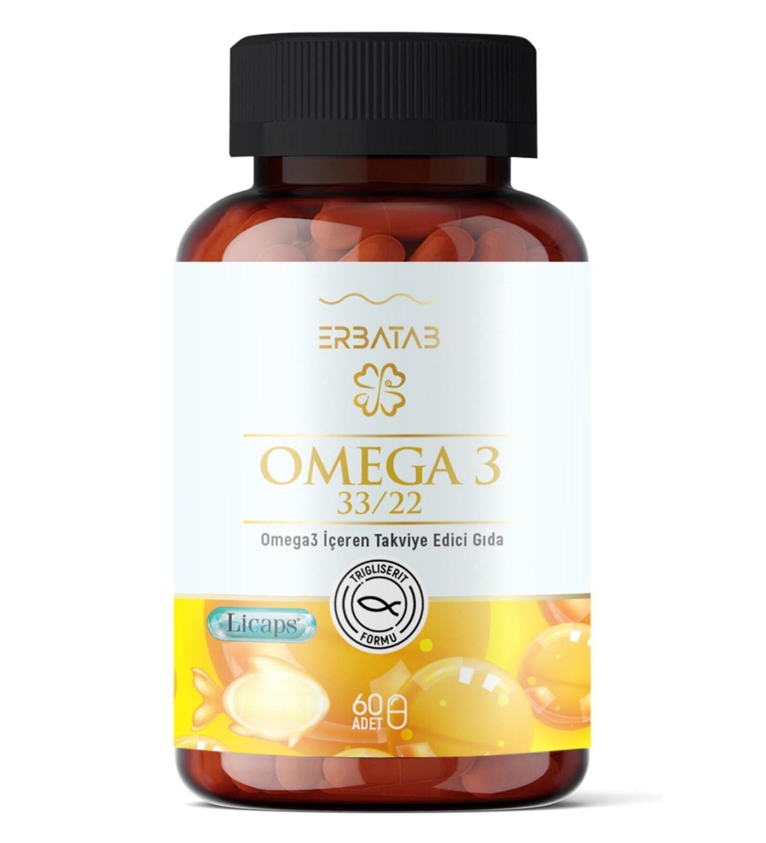 Erbatab Omega 3 Fish Oil 33/22 60 Capsules Licaps  - Buy Online on GoSupps.com