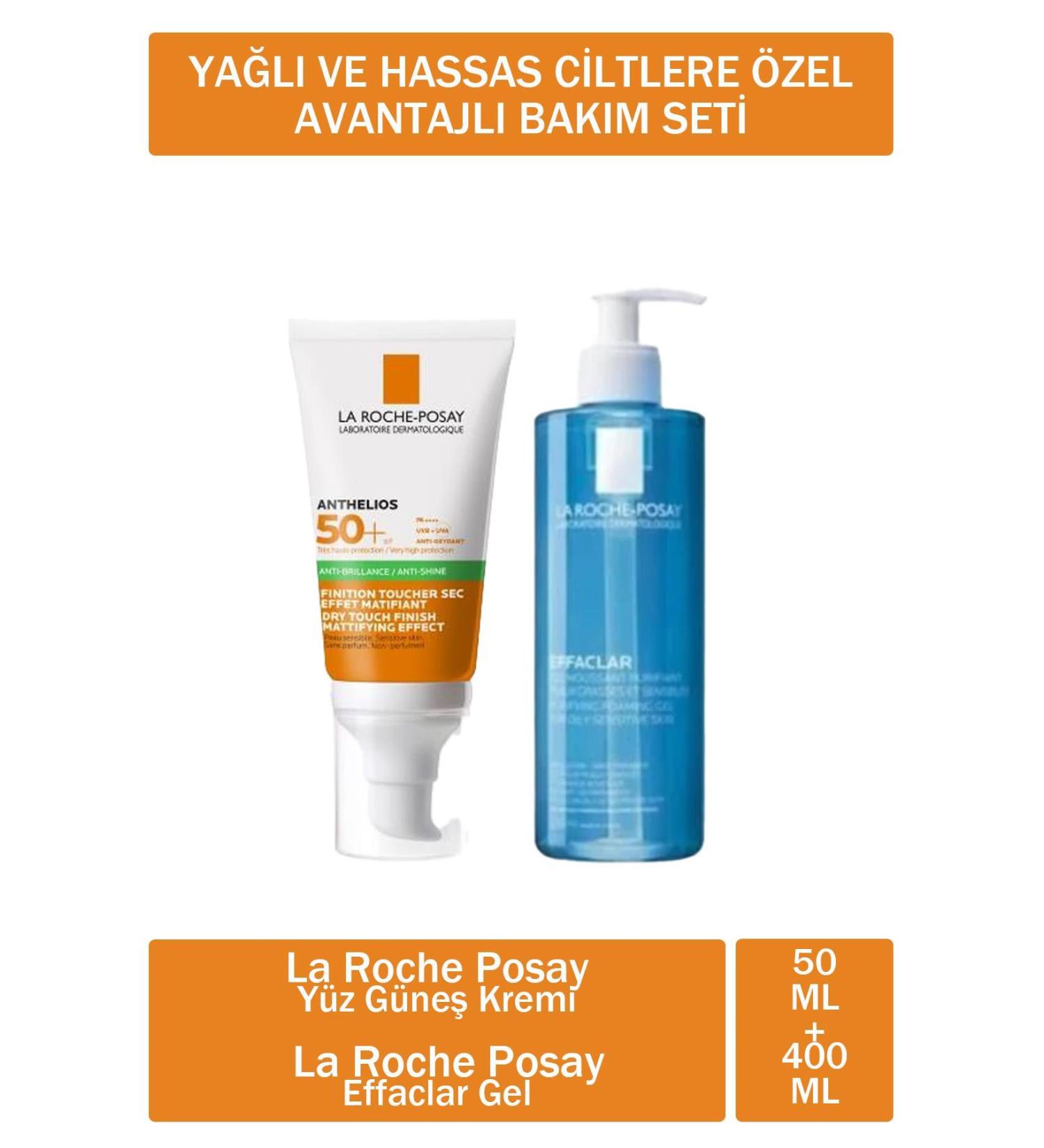 La Roche Posay Anthelios Anti Shine Dry Touch Finish Mattifying Effect Gel Cream SPF50+ 50 ml + La - Buy Online on GoSupps.com