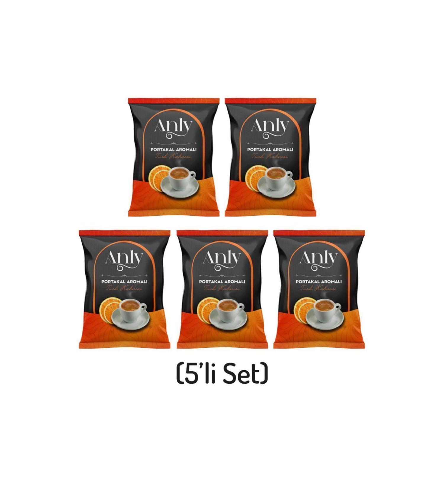 Anly Orange Turkish Coffee 5-pack 5x50gr. - Orange Flavored - Premium Series
