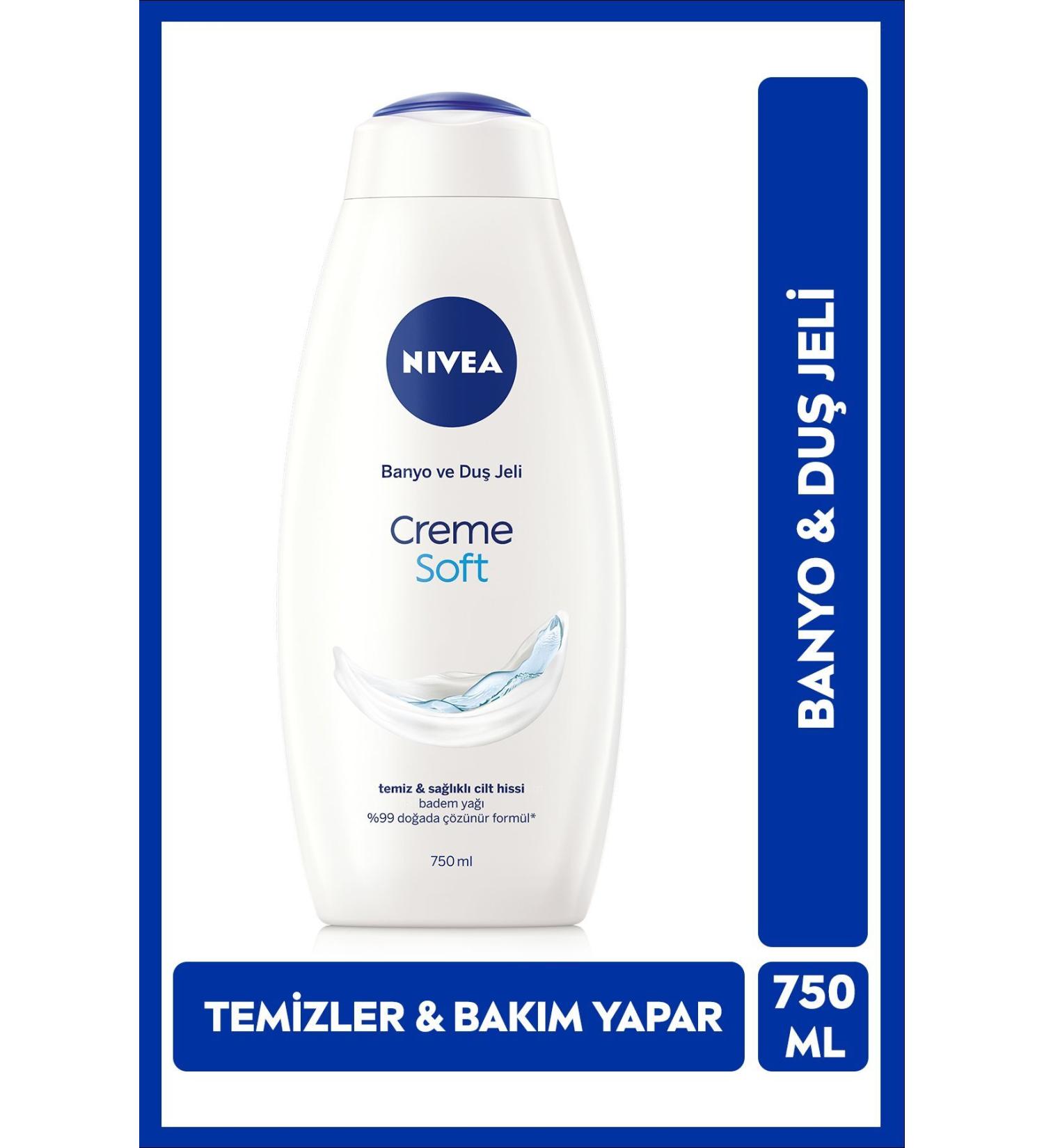 NIVEA CREME SOFT CREAMY TOUCH BATH AND SHOWER GEL 750ML ALMOND OIL BODY MOISTURIZING PSSN3197 - Buy Online on GoSupps.com