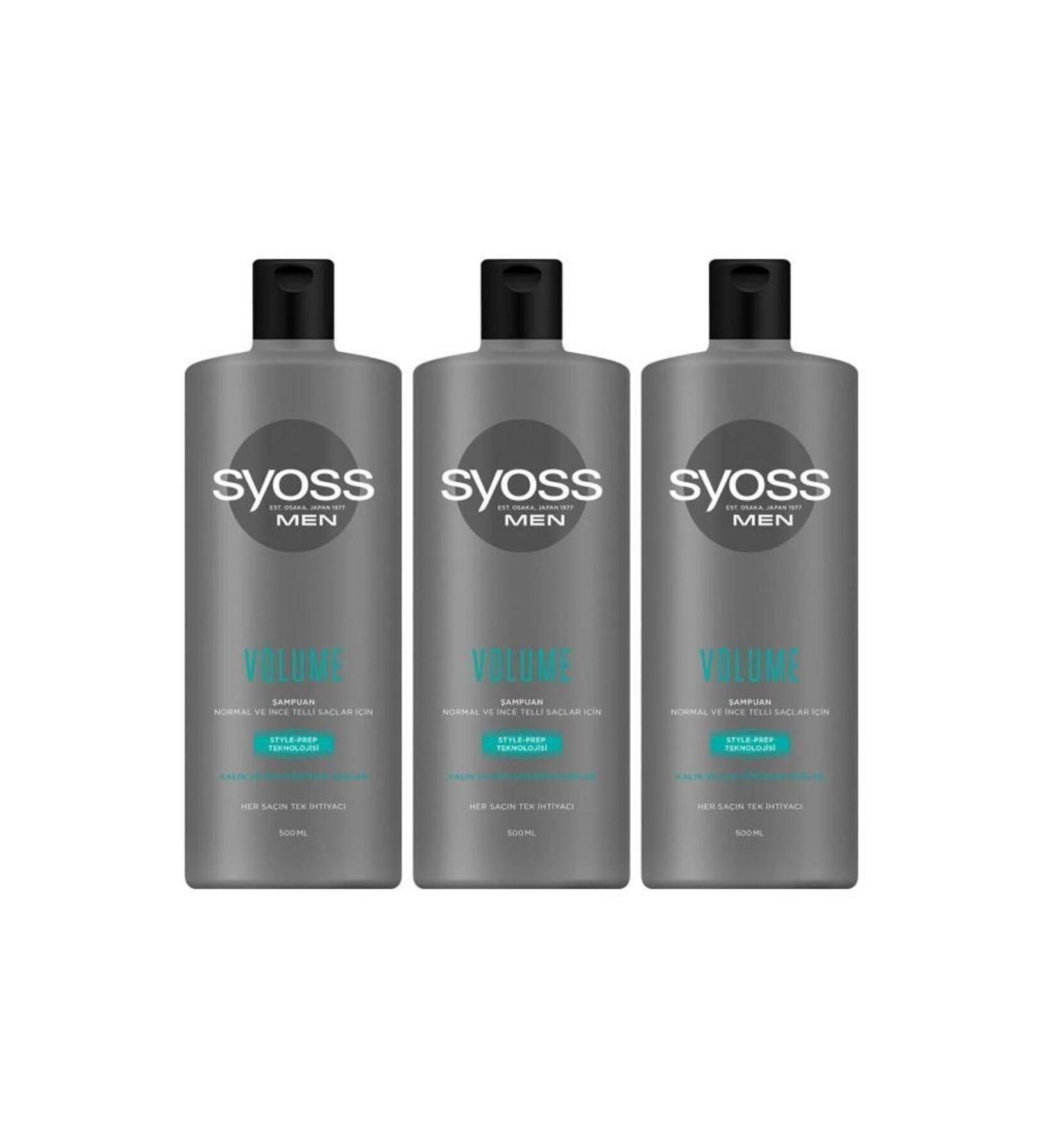 Syoss Men Volume Thick and Lush Looking Hair Shampoo 500 ml X 3 Pieces - Buy Online on GoSupps.com
