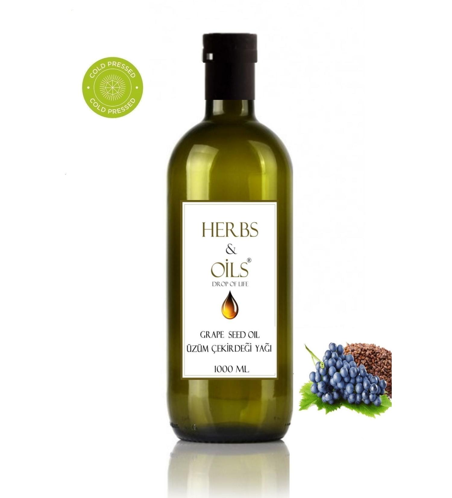 Herbs & Oils Grape Seed Oil ( Cold Press ) Grape Seed Oil 1000 Ml ( Cold Press )