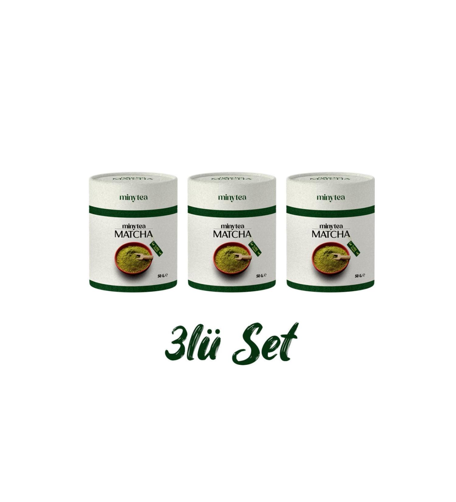 minytea Matcha Tea 0 Natural Detox Matcha Powder 50gr. SET OF 3 (HIGH QUALITY PURE MATCHA)