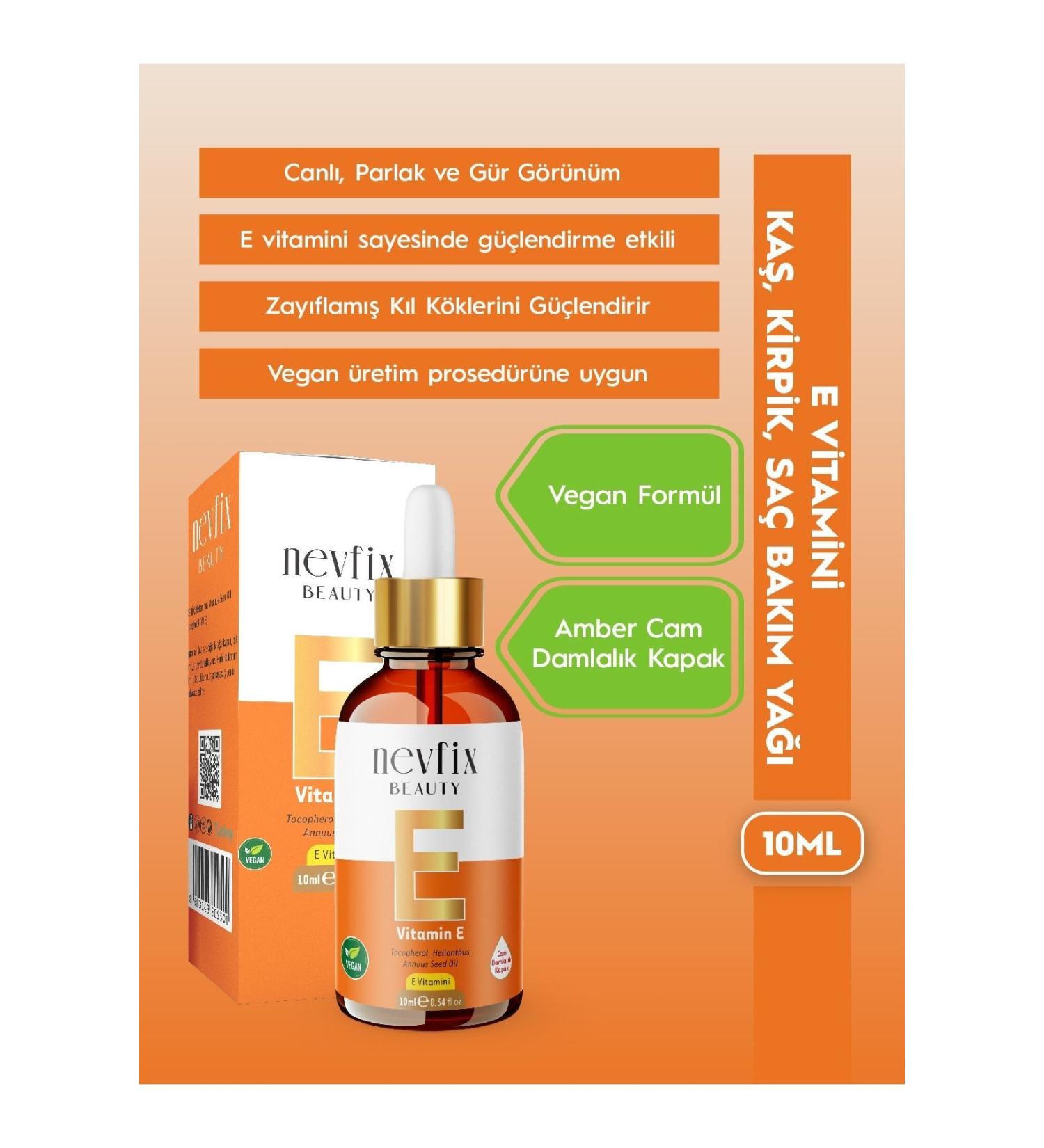 Nevfix Vitamin E 10 Ml Miraculous Hair Skin Eyebrow Eyelash Care Oil - Buy Online on GoSupps.com