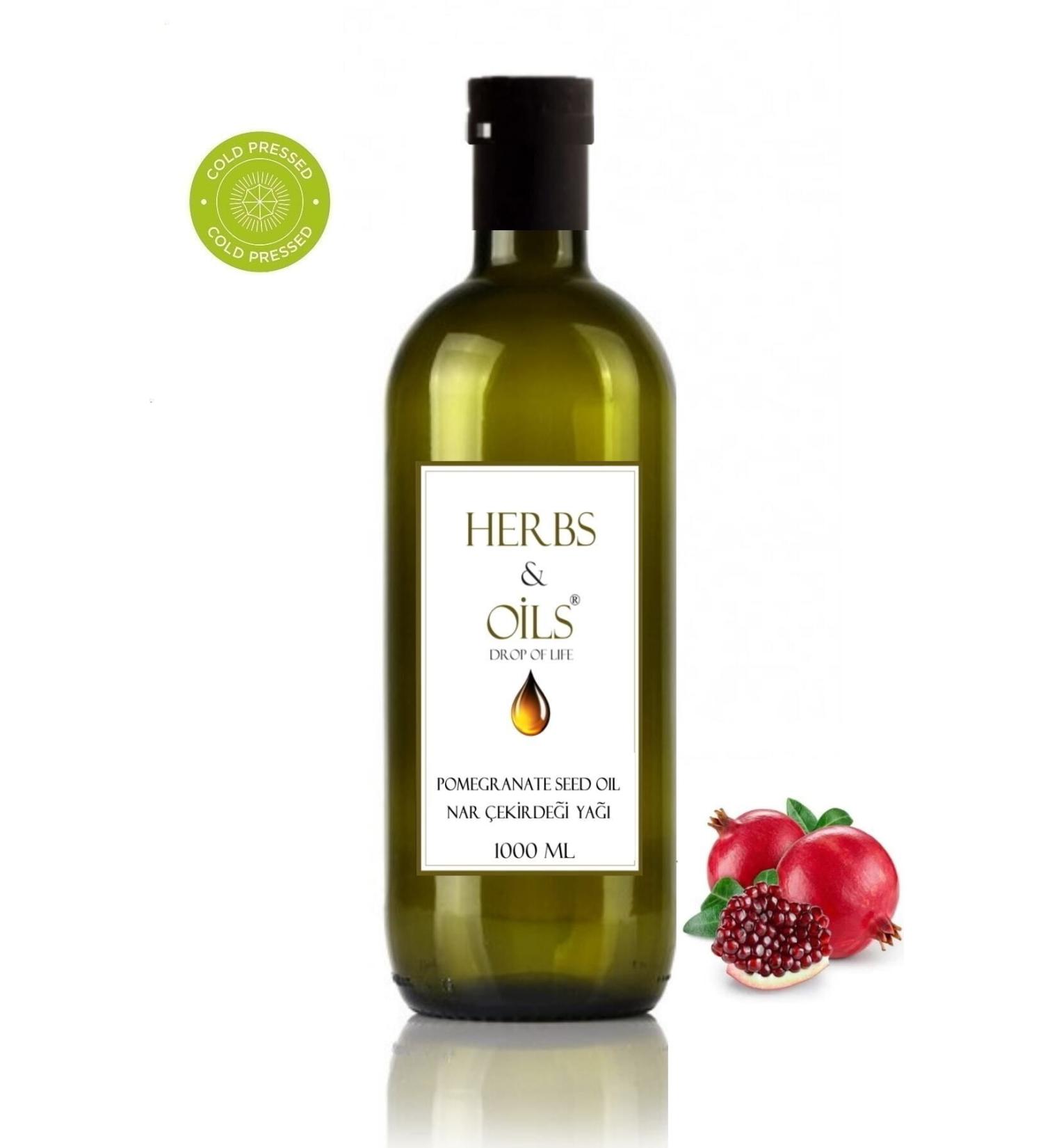 Herbs & Oils Pomegranate Seed Oil ( Cold Press ) Pomegranate Seed Oil 1000 Ml ( Cold Press )