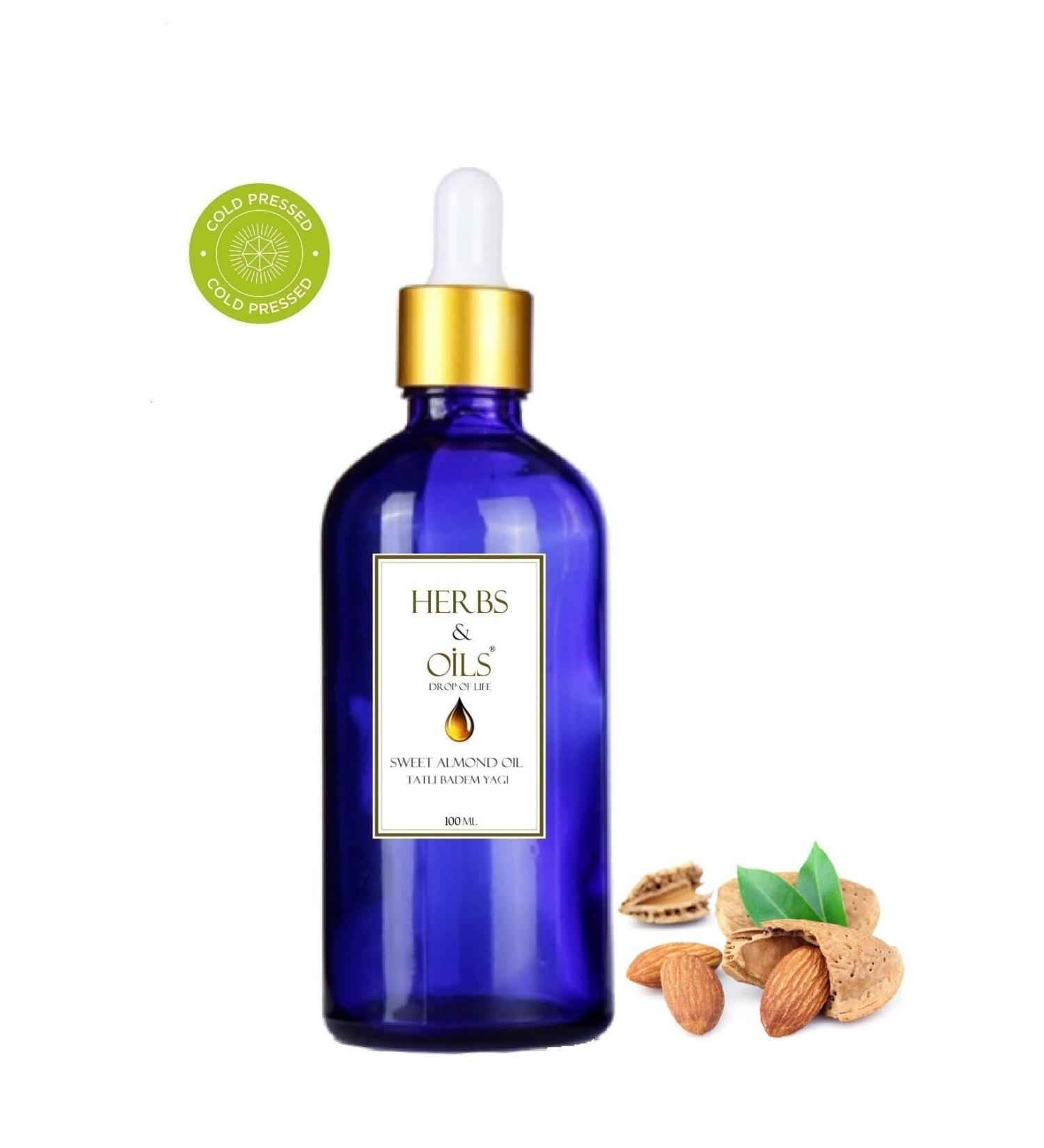 Herbs & Oils Sweet Almond Oil ( Cold Press ) Sweet Almond Oil 100 ml ( Cold Press )