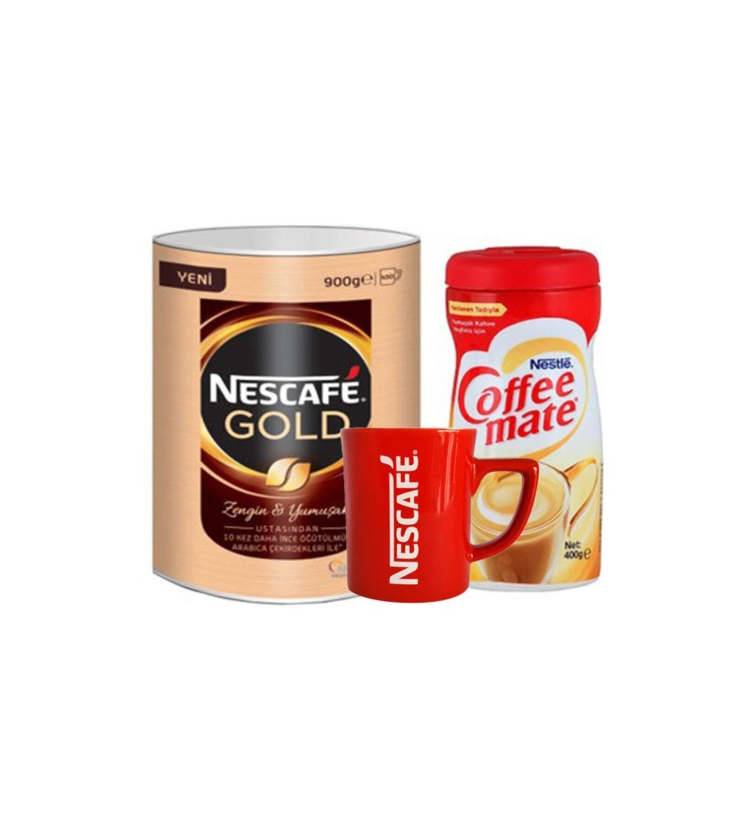 Nestle Nescafe Gold 900 Gr + Coffee Mate 400 Gr Red Mug