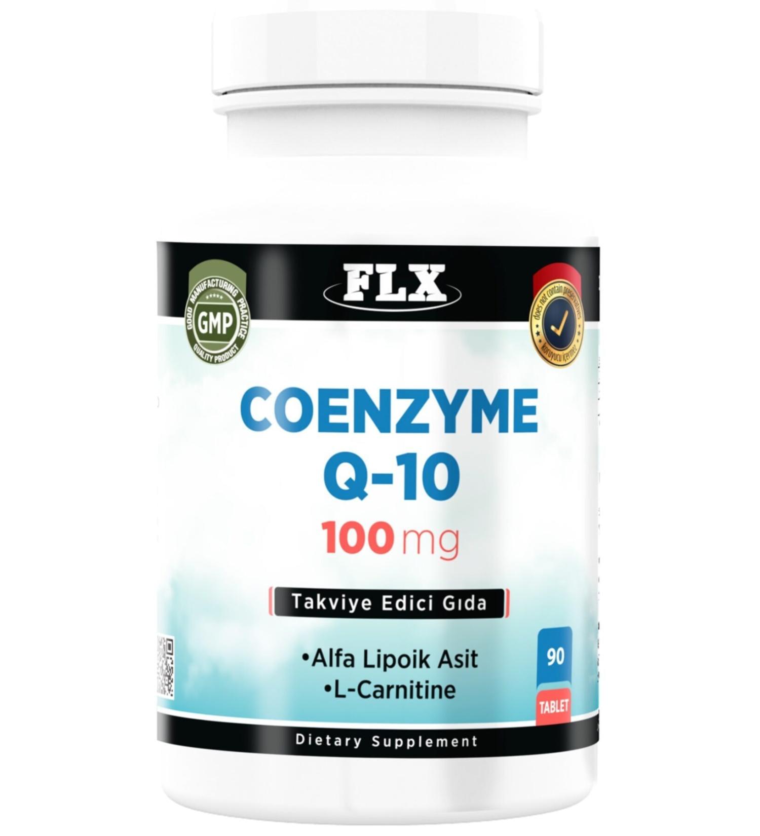 FLX Coenzyme Q10 Coenzyme Alpha Lipoic Acid L-carnitine 100 Mg 90 Tablets