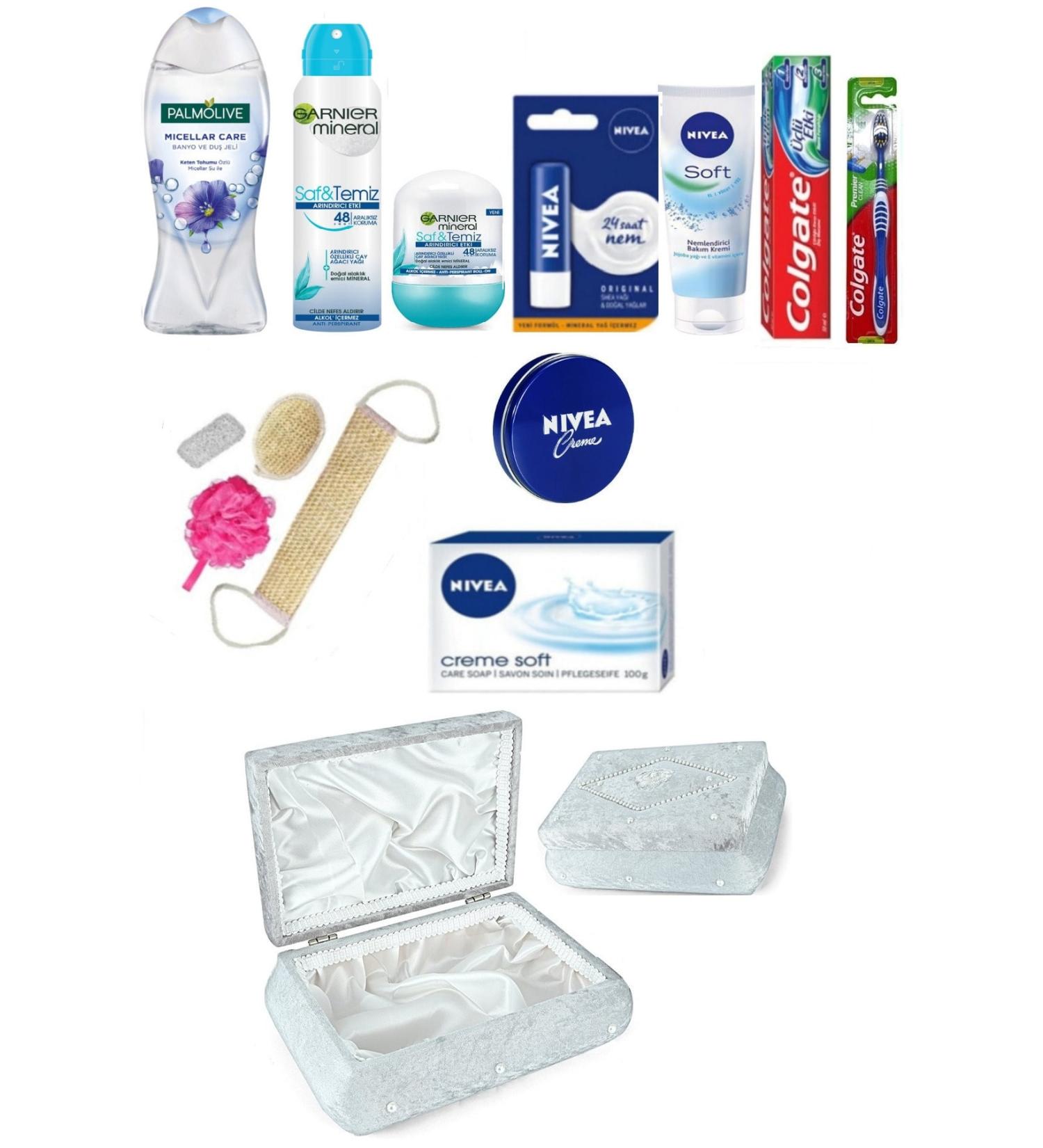 NIVEA Bride Engagement Wedding Chest Bundle Set- Bath Loofah Set + Skin Care Set
