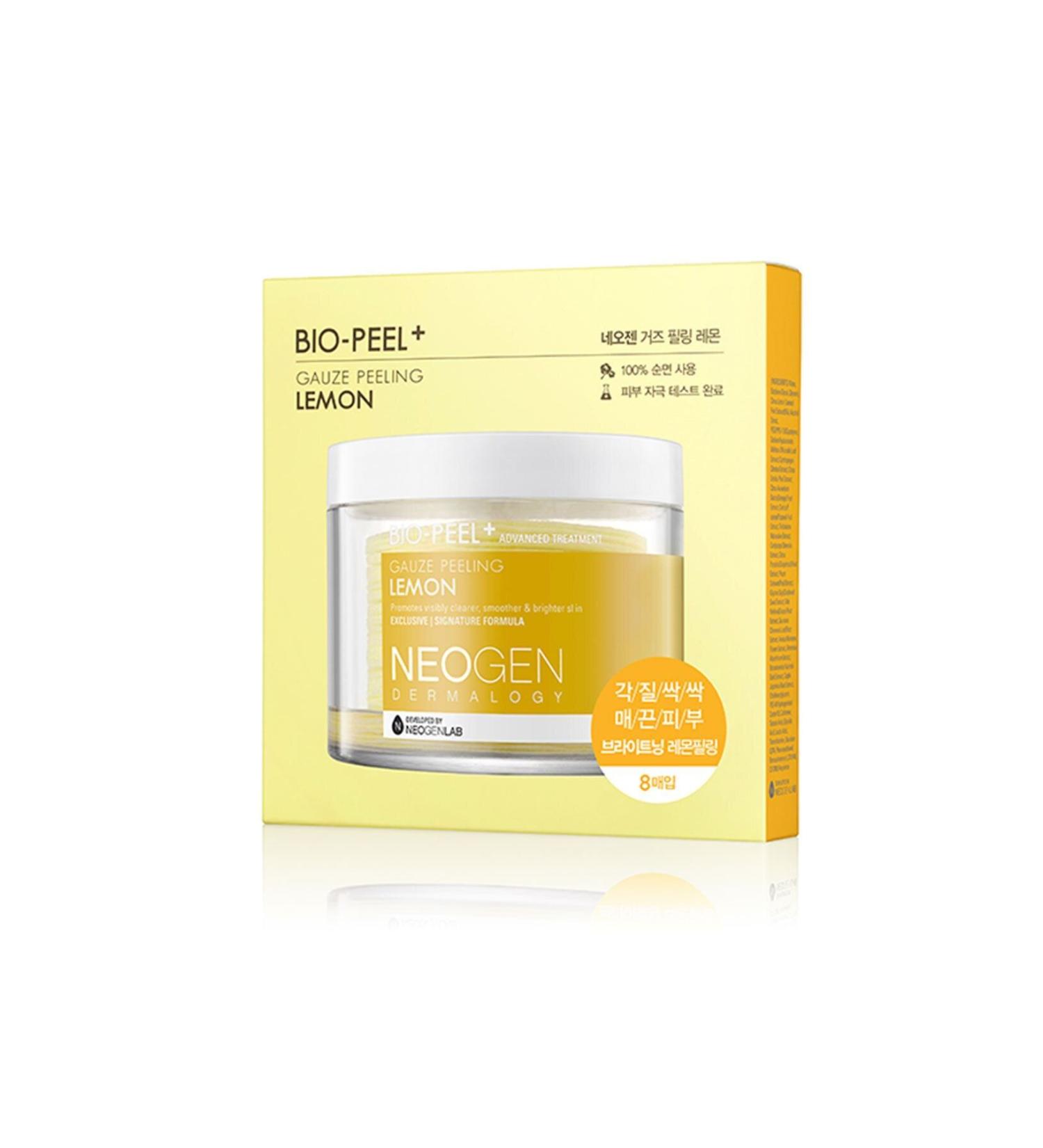 Neogen Bio-peel Gauze Peeling Lemon Mini - Chemical & Mechanical Peeling 2 in 1 Solution 8 Pack