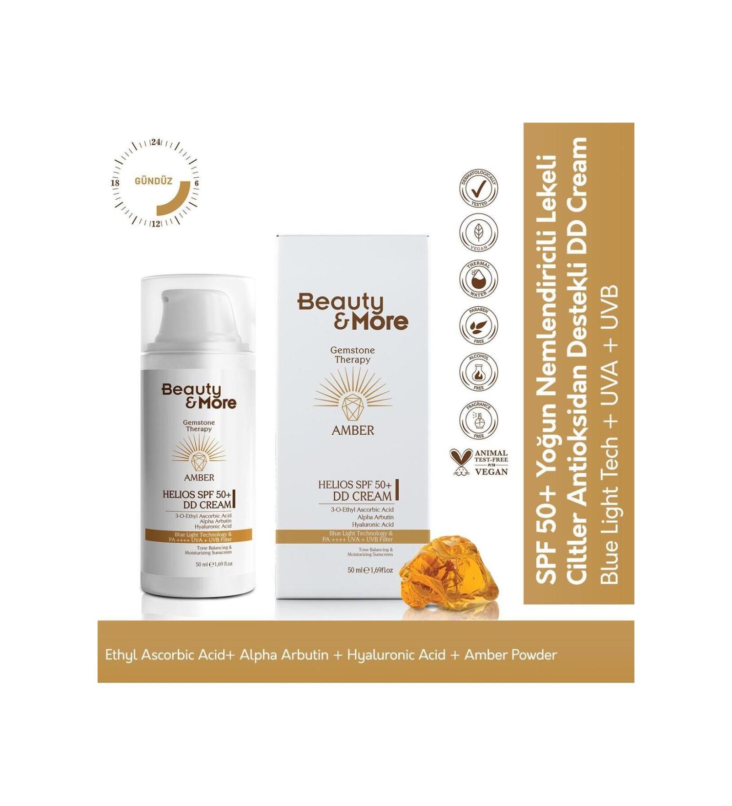 BeautyandMore Beauty&more Amber Helios Spf 50 Dd Cream Form Sun Cream 50 ml Ethyl Ascorbic Acid Alpha Arbutin - Buy Online on GoSupps.com