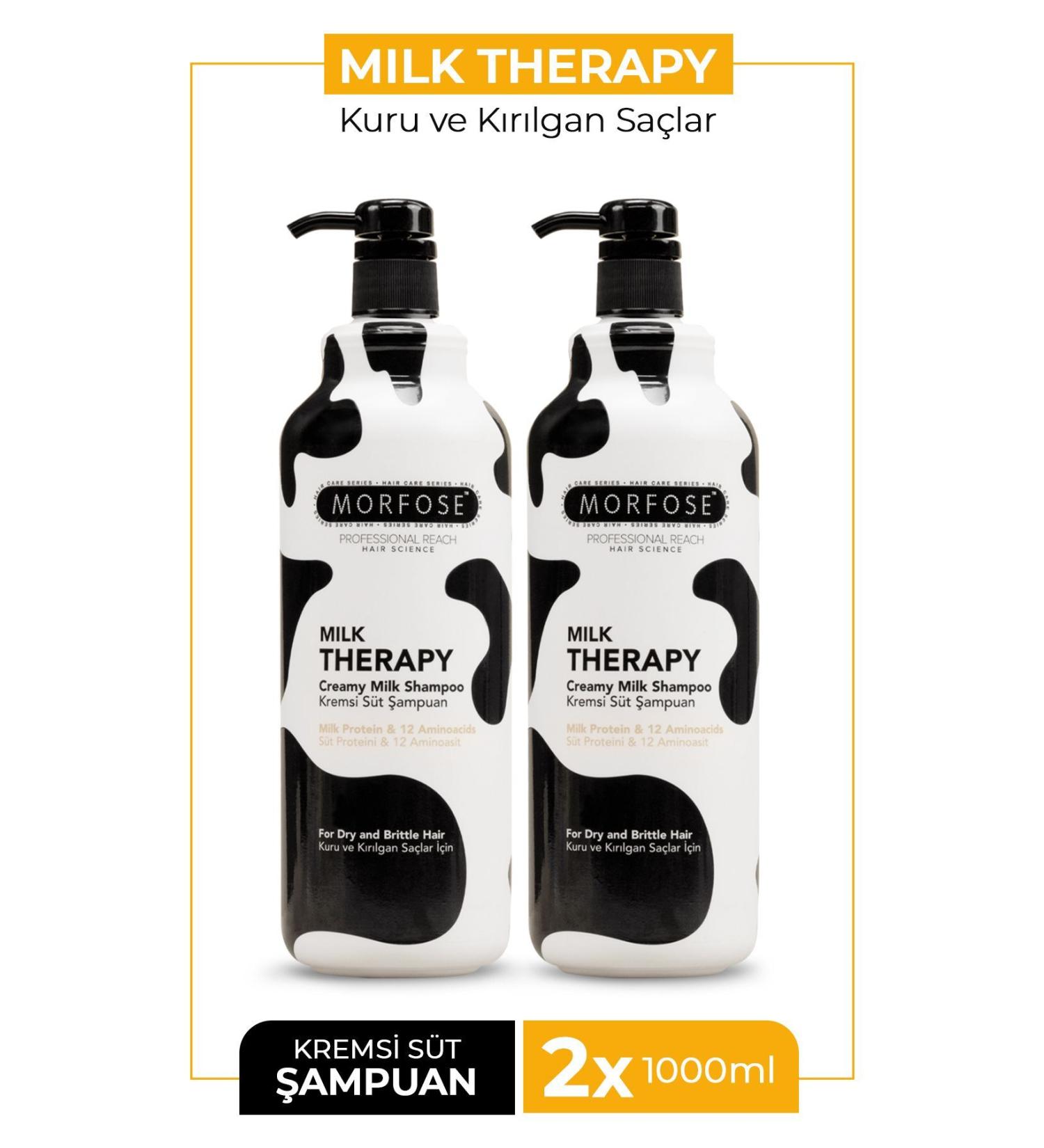 Morfose Milk Therapy Shampoo 1000 Ml 2 Pieces - Buy Online on GoSupps.com