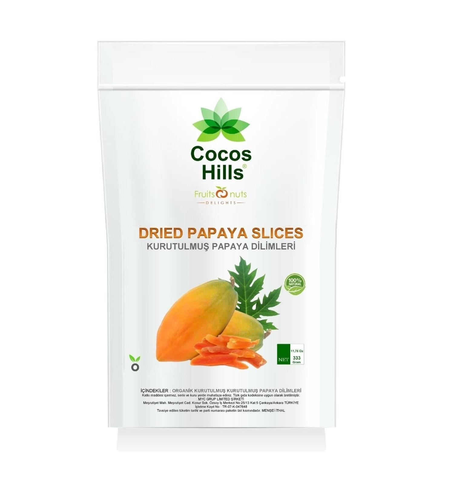 Cocos Hills Dried Papaya Slices 333 grams