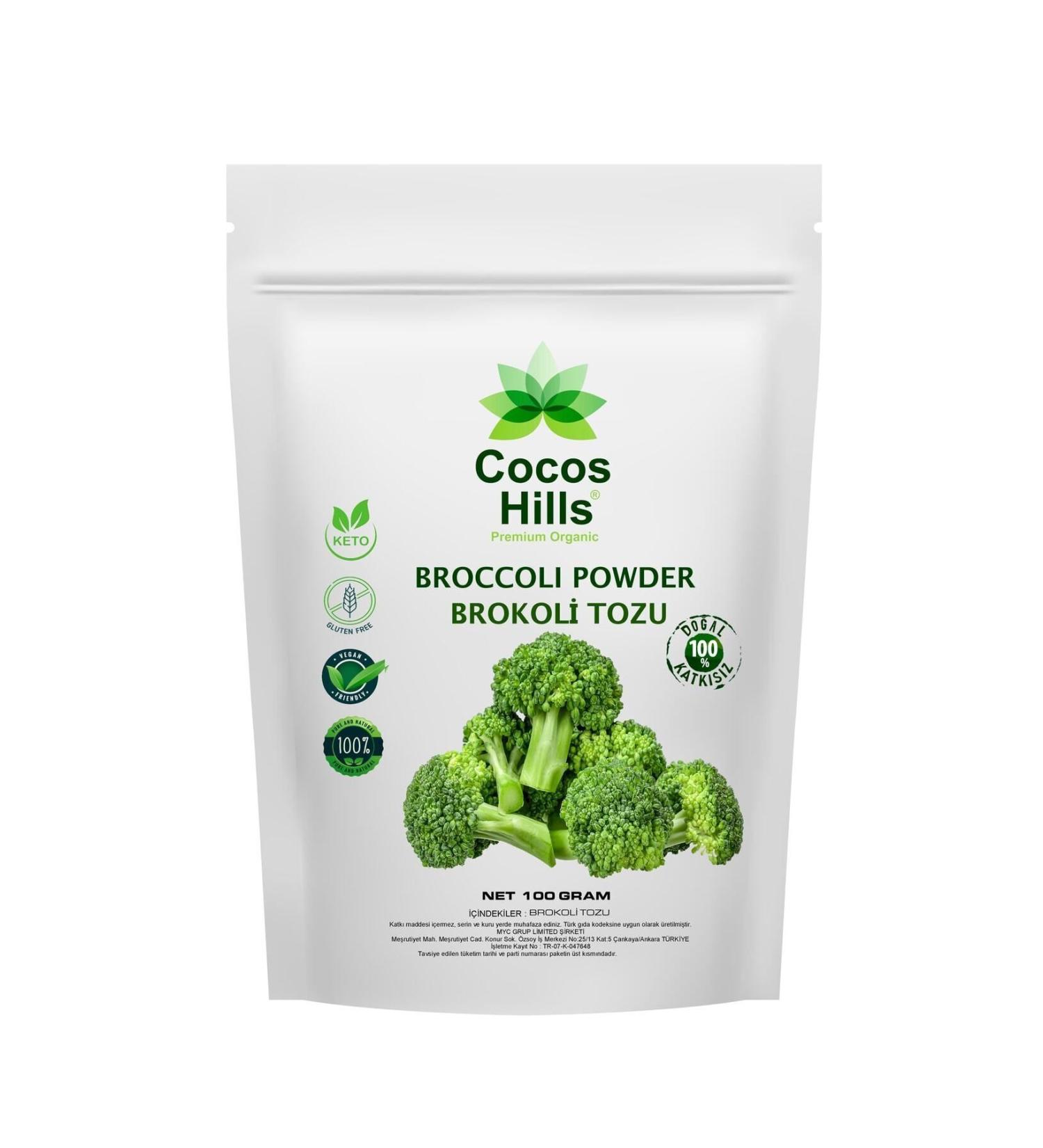 Cocos Hills Broccoli Powder Pure Broccoli Powder 0-1 Mm No Additives 100 grams