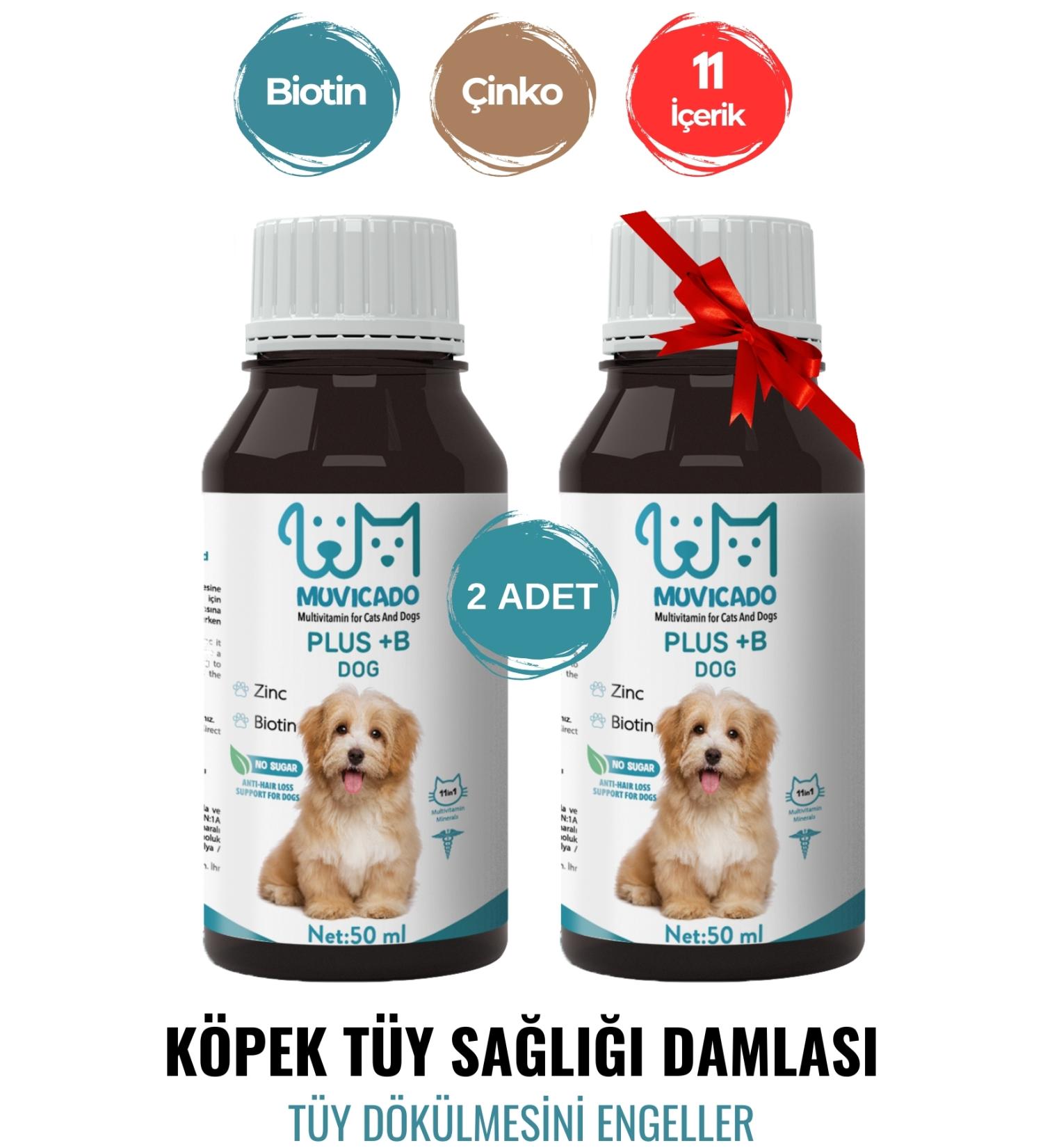 muvicado 2 Pieces Hair Health Drops for Dogs - Plus B - Dog Hair Loss Prevention Biotin Drops - Buy Online on GoSupps.com