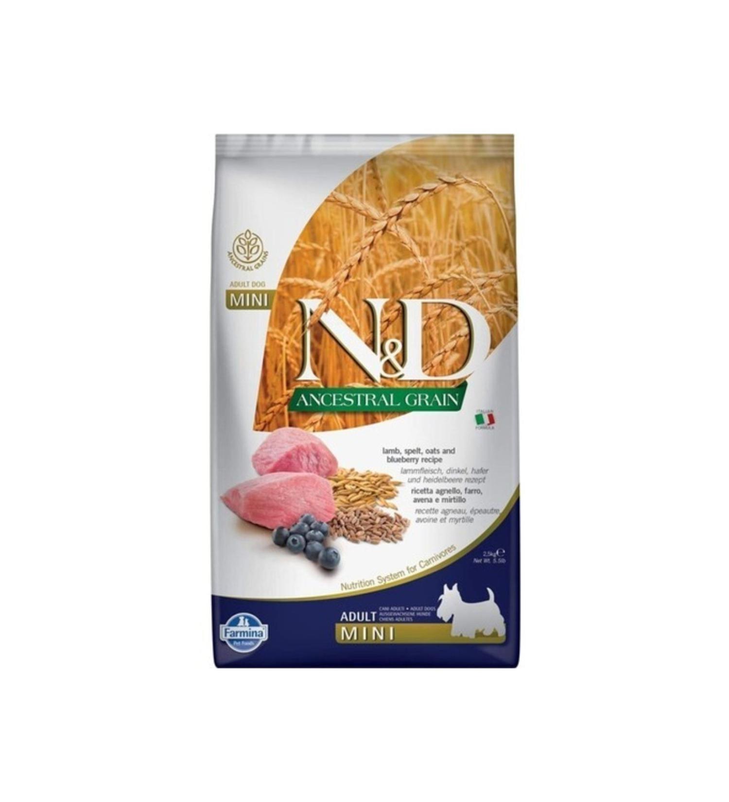 & D Ancestral Grain Lamb + Blueberry Adult Mini Adult Small Breed Dog Food 2.5 Kg Anc