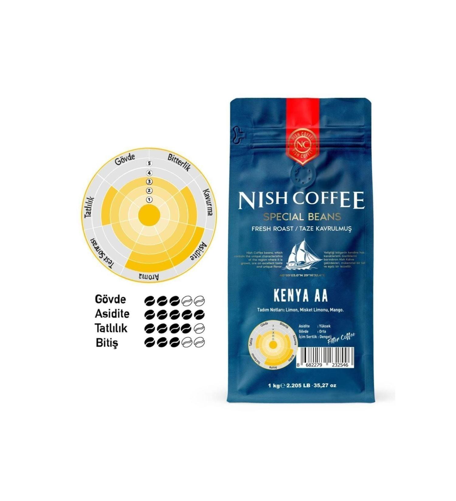 Nish Coffee Nish Filter Coffee Kenya Aa 1 Kg Ground - Buy Online on GoSupps.com