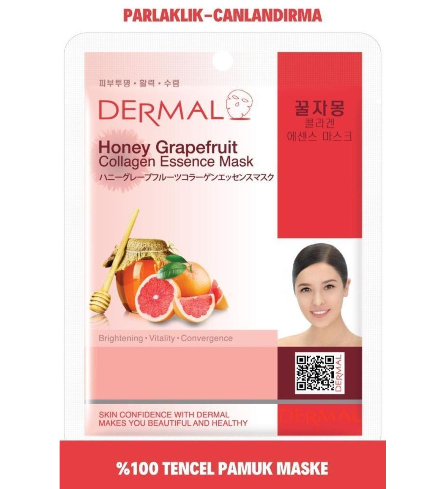 Dermal Brightening and Revitalizing Honey Grapefruit Collagen Essence Mask 23 Gr