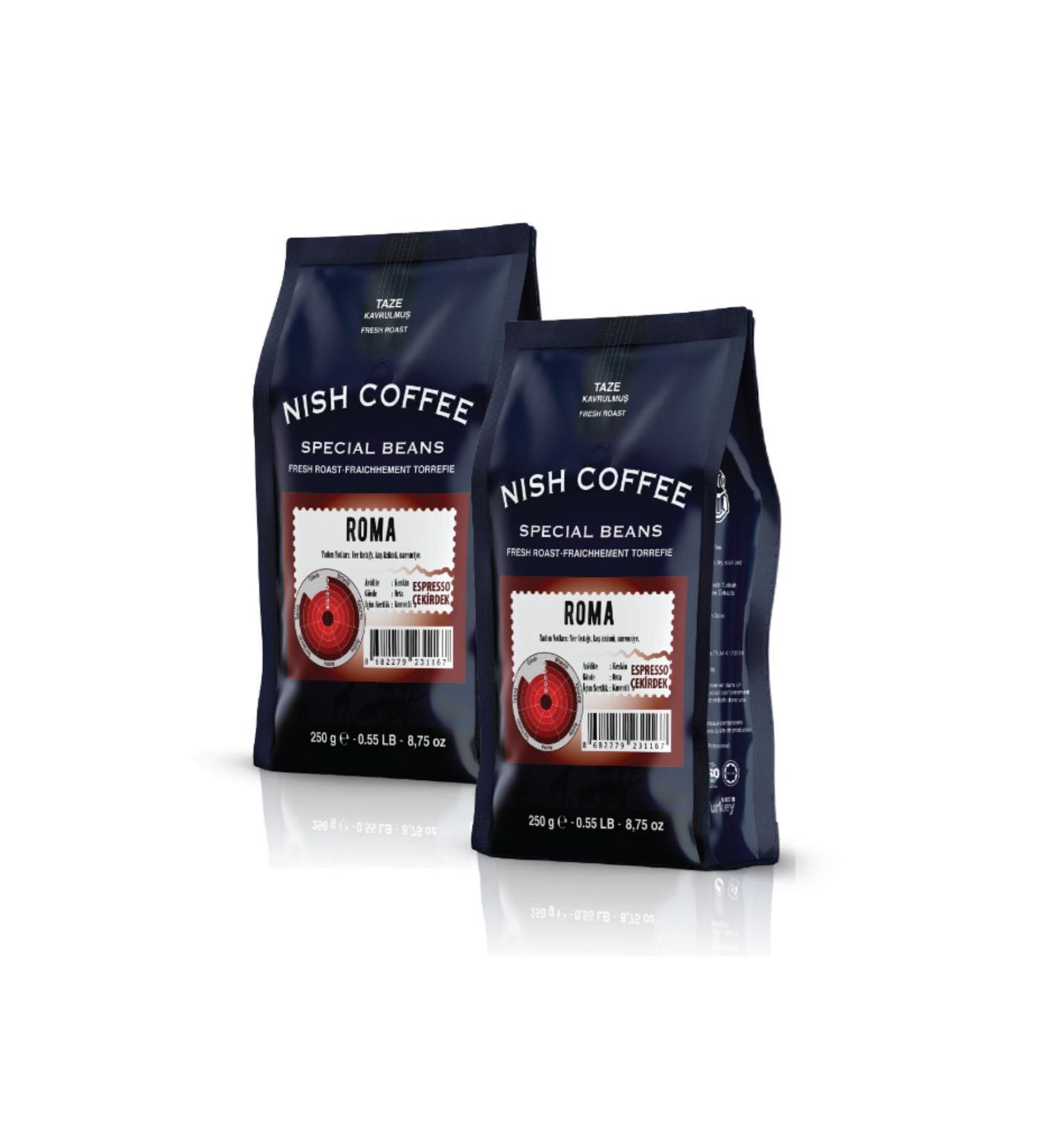 Nish Coffee Nish Espresso Roma Coffee 2 x 250 gr Bean Coffee - Buy Online on GoSupps.com
