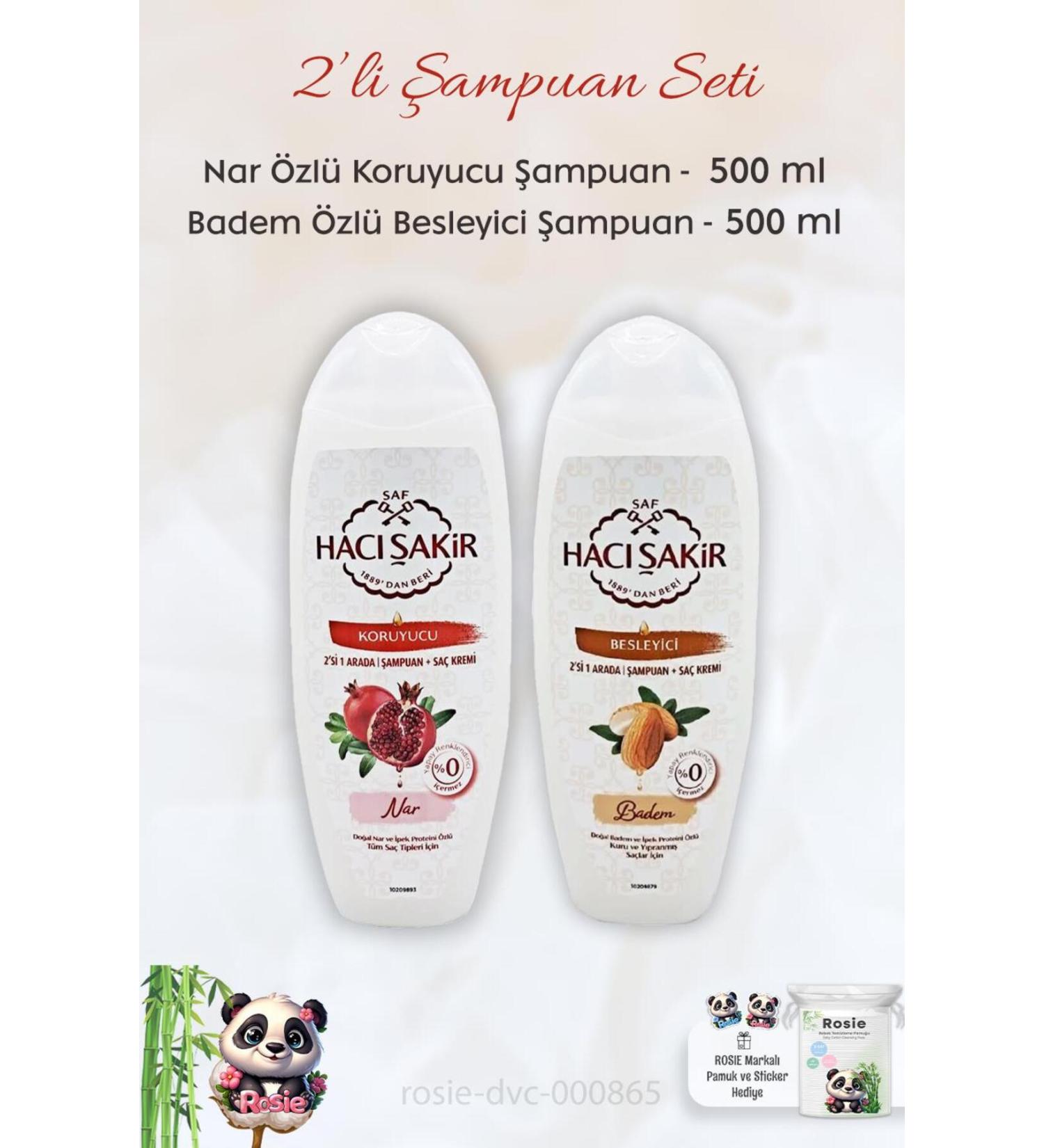 Hac akir Pomegranate 2 in 1 Shampoo 500 ml Almond Shampoo 500 ml and ROSIE