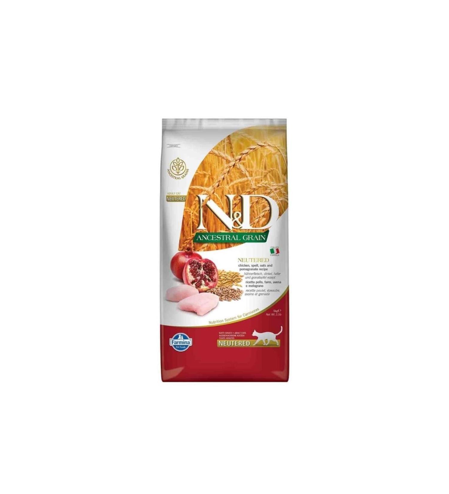 N & D Nd Low Grain Chicken Pomegranate Sterilized Cat Food 5 Kg - Buy Online on GoSupps.com