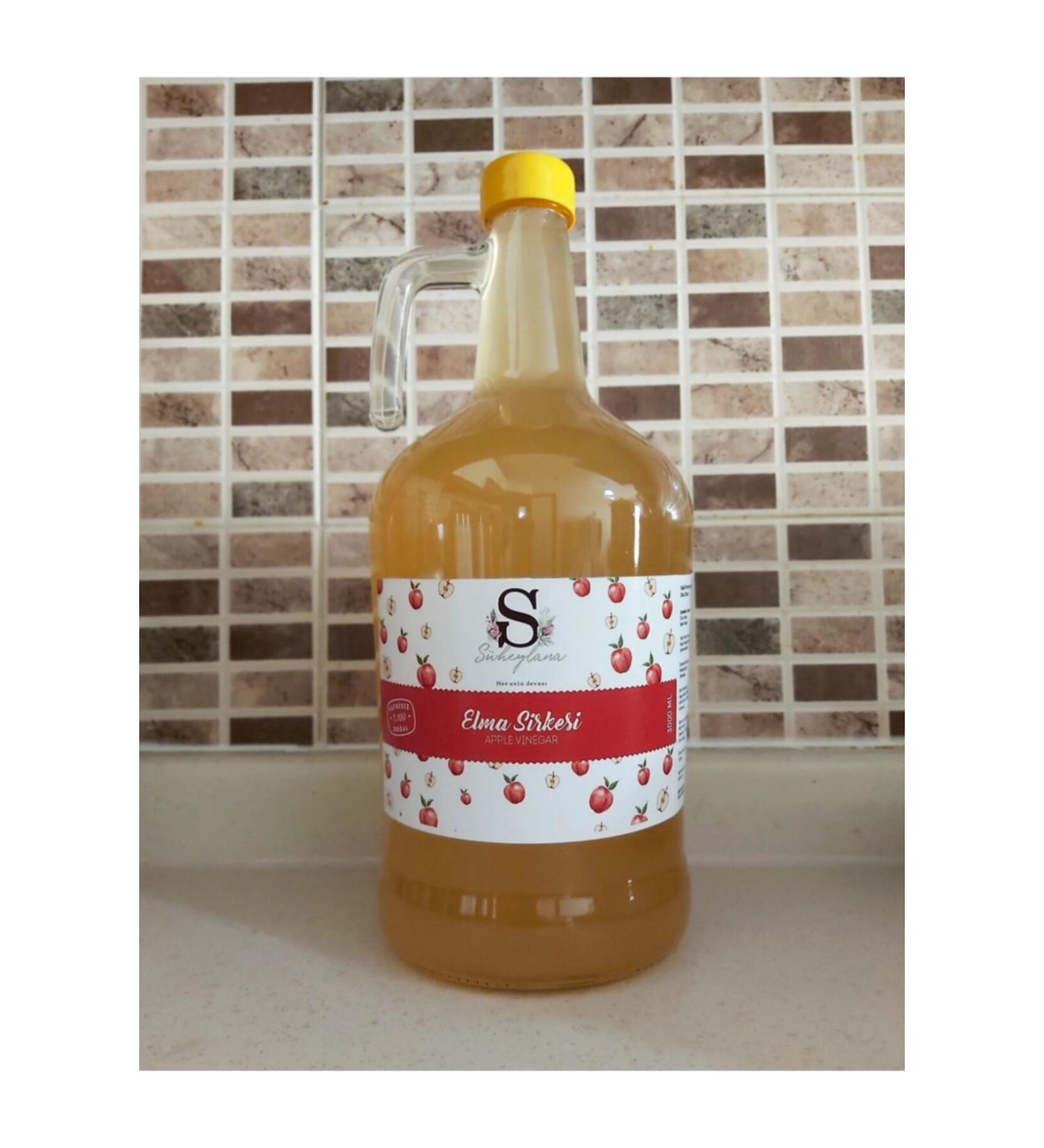 Suheylaana Natural Apple Cider Vinegar in 3 Liter Glass Bottle