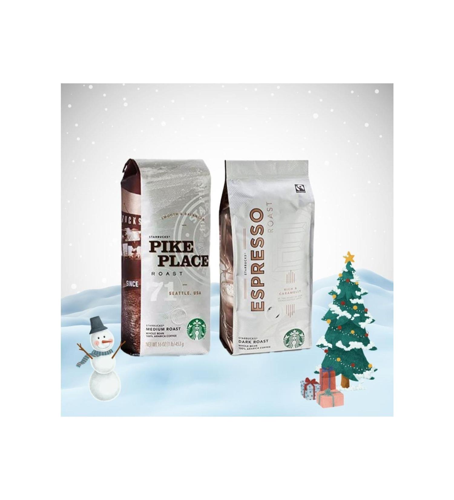 Starbucks New Year Package Coffee Beans Pike Place Roast and Espresso Dark Roast 250 Gr