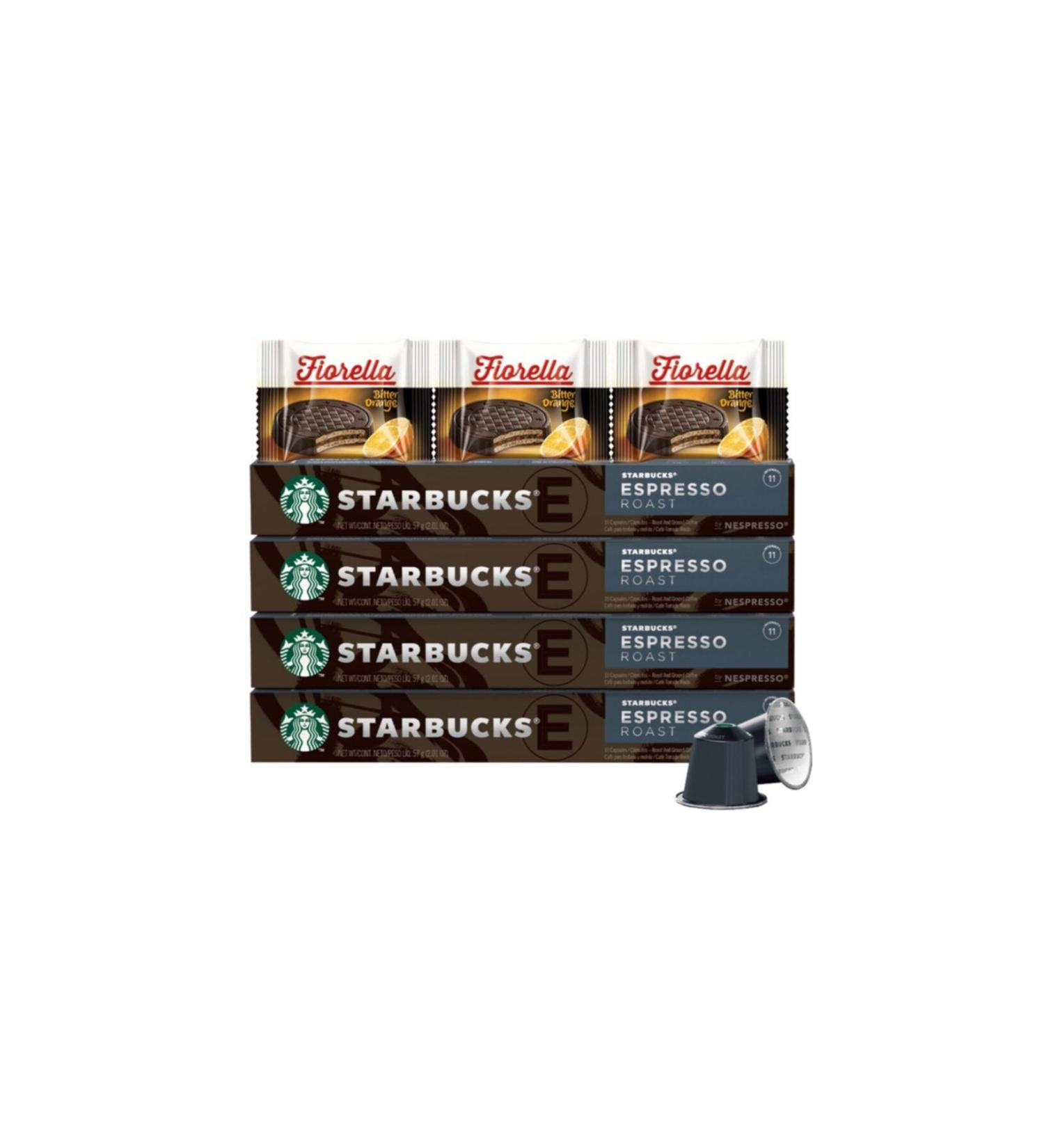 Starbucks 4 Pieces 10 Dark Espresso Capsule Coffee Set + Fiorella 3x