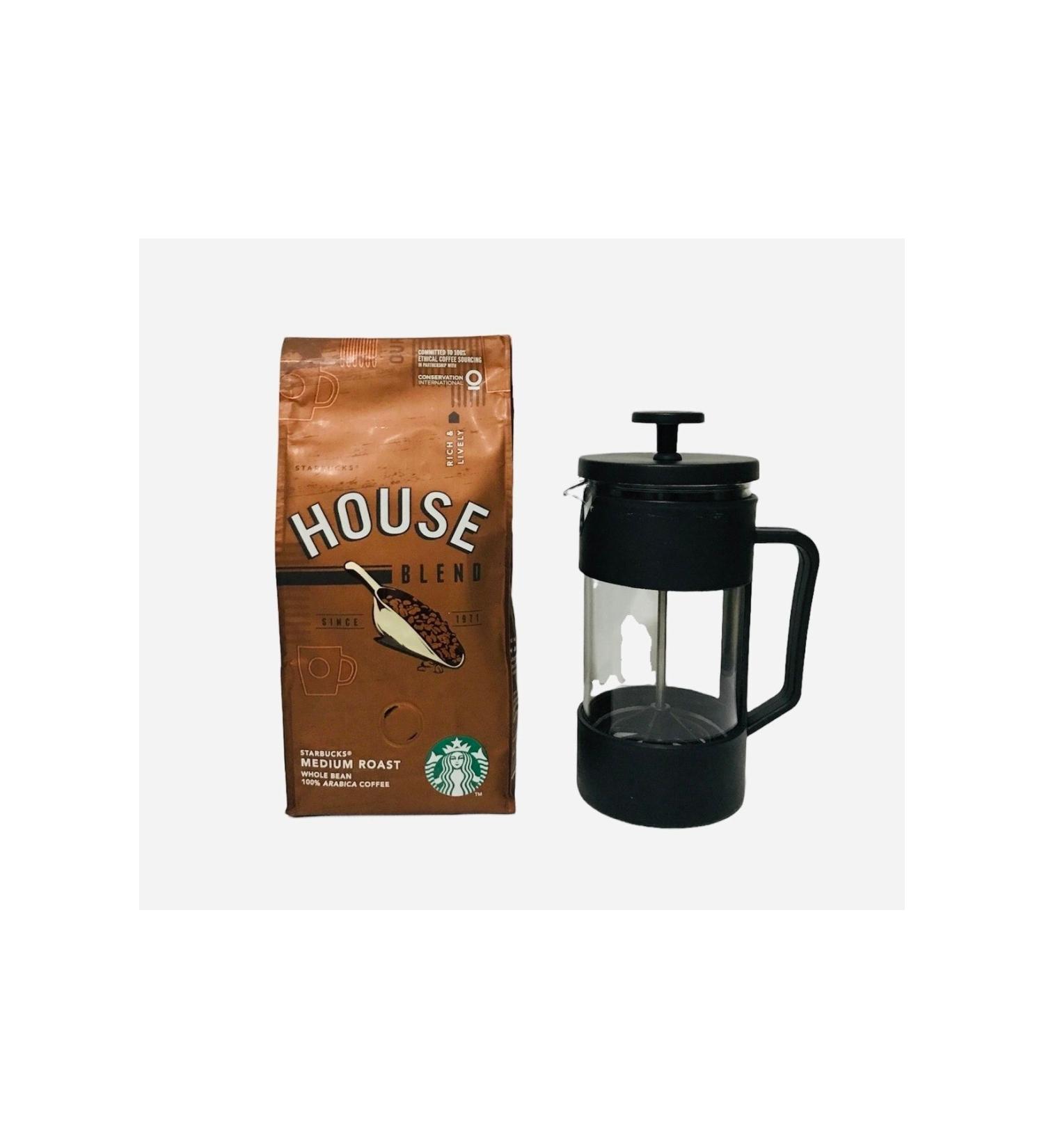 Starbucks House Blend French Press Ground 250 G + French Press Teapot 350ml