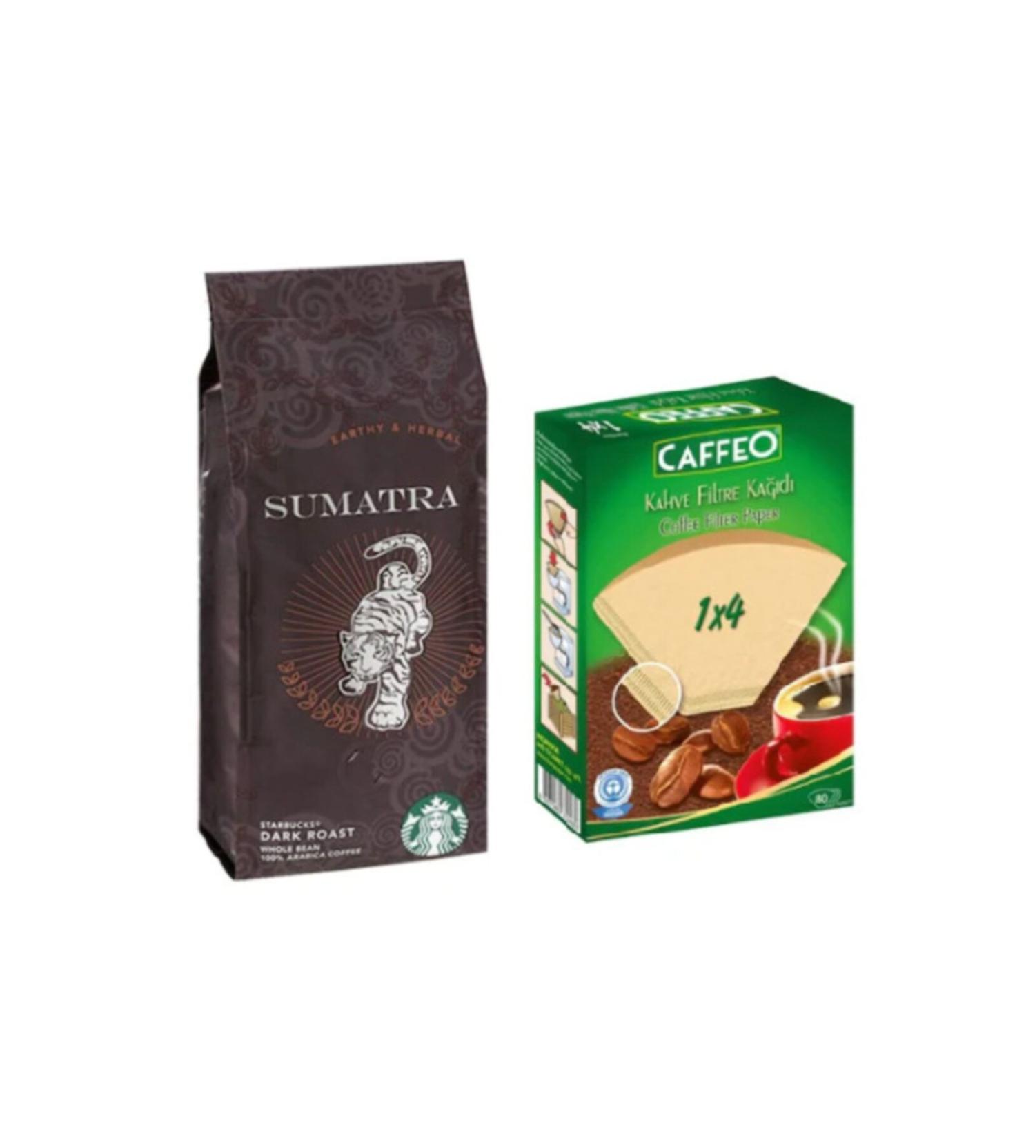 Starbucks Caffe Sumatra Filter Coffee 250gr + Coffee Filter Paper No 4/80li